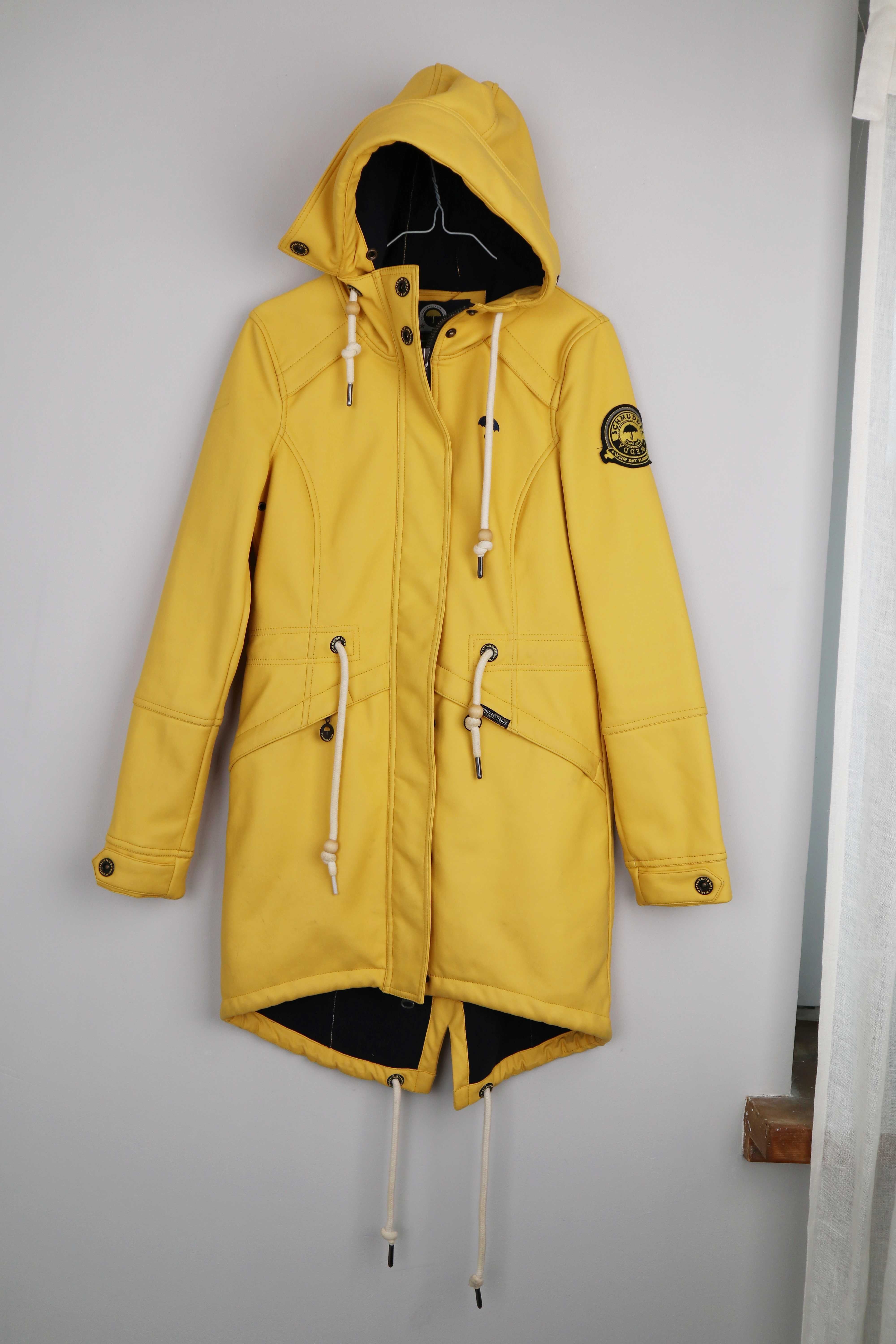Schmuddelwedda Jacke Mantel Regenmantel 36 S Gelb Kapuzenjacke