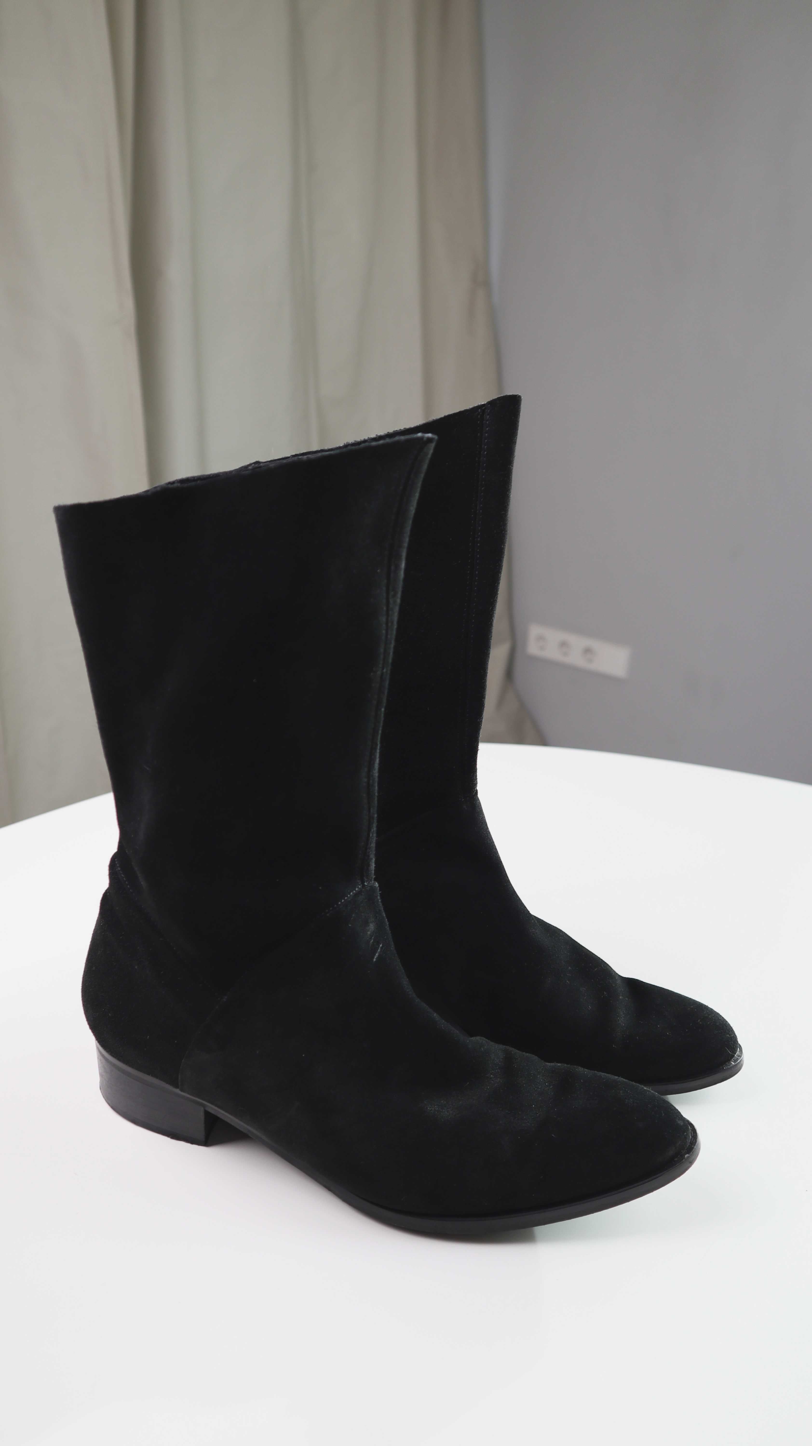 Made in Italy Stiefel 41 schwarz Wildleder Wildlederstiefel Stiefeletten