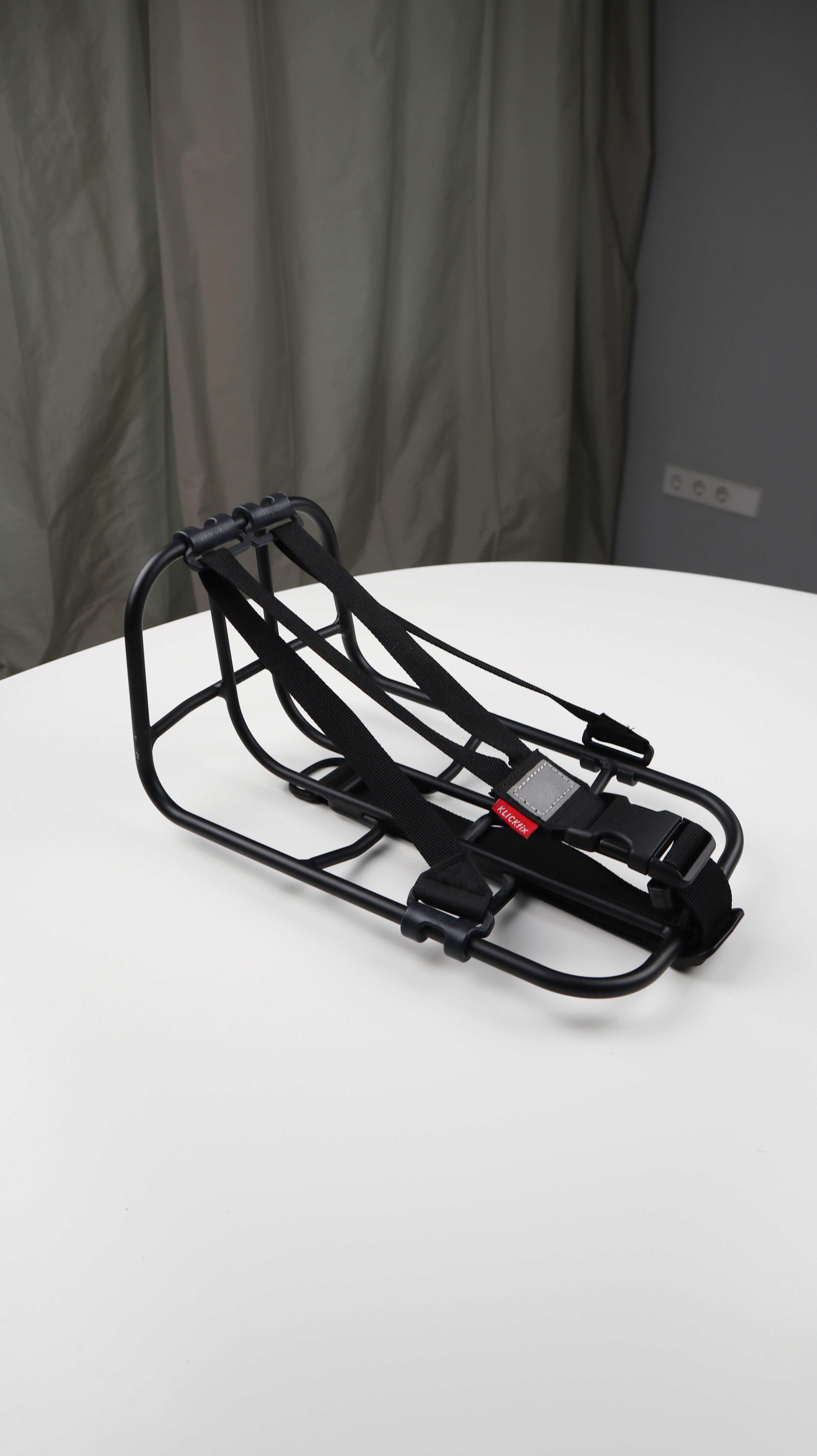 Klickfix 1912S Universal-Träger Vario-Rack mit Gurtband schwarz Gepäckträger