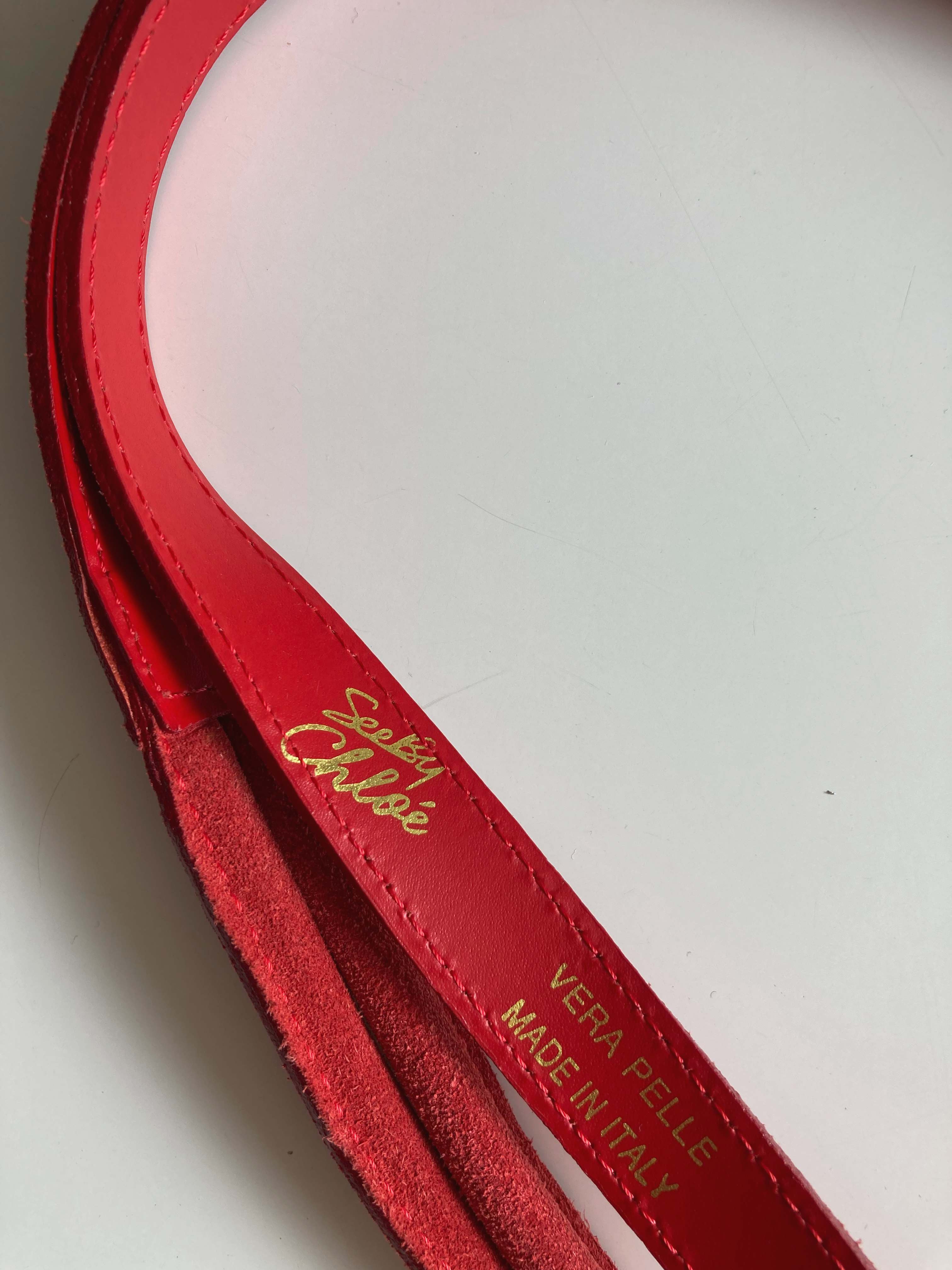 See by Chloe Gürtel rot Wildleder Talliengürtel Vintage