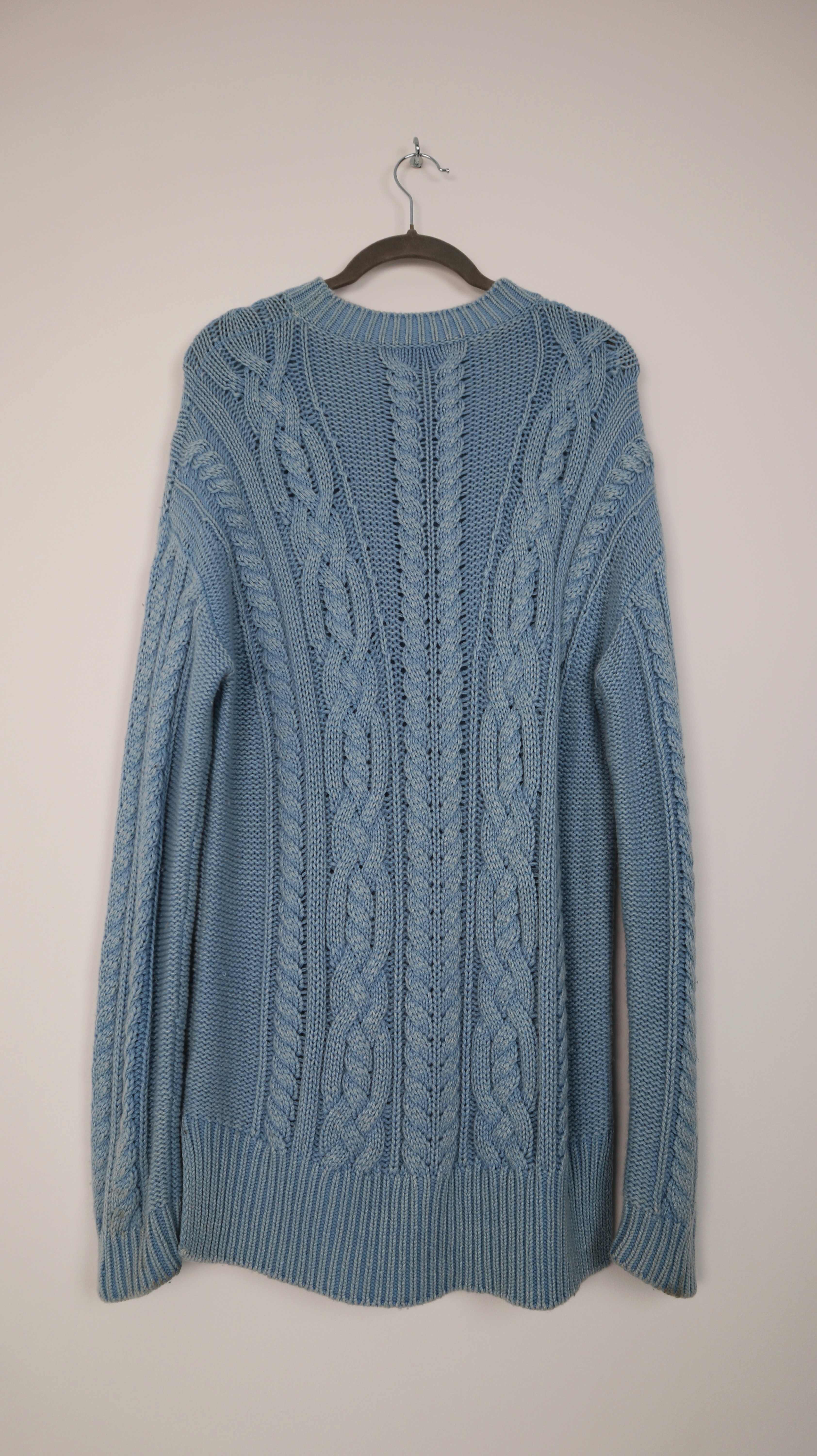 Iris von Arnim Pullover blau Cashmerepullover 38 M Zopfmuster Strickpullover