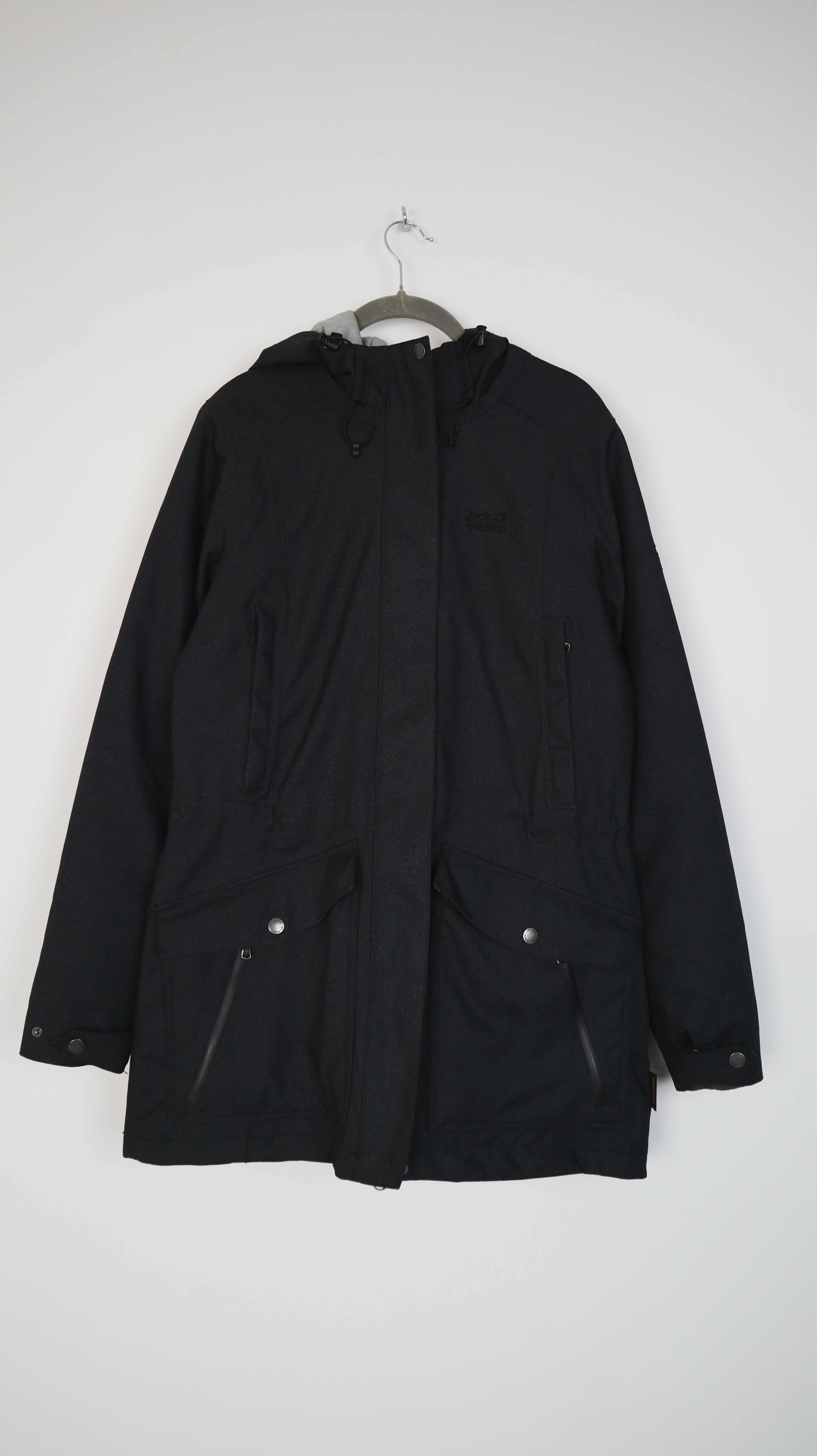 Jack Wolfskin Jacke S Winterjacke gesteppt Regenjacke Dunkelgrau Grau