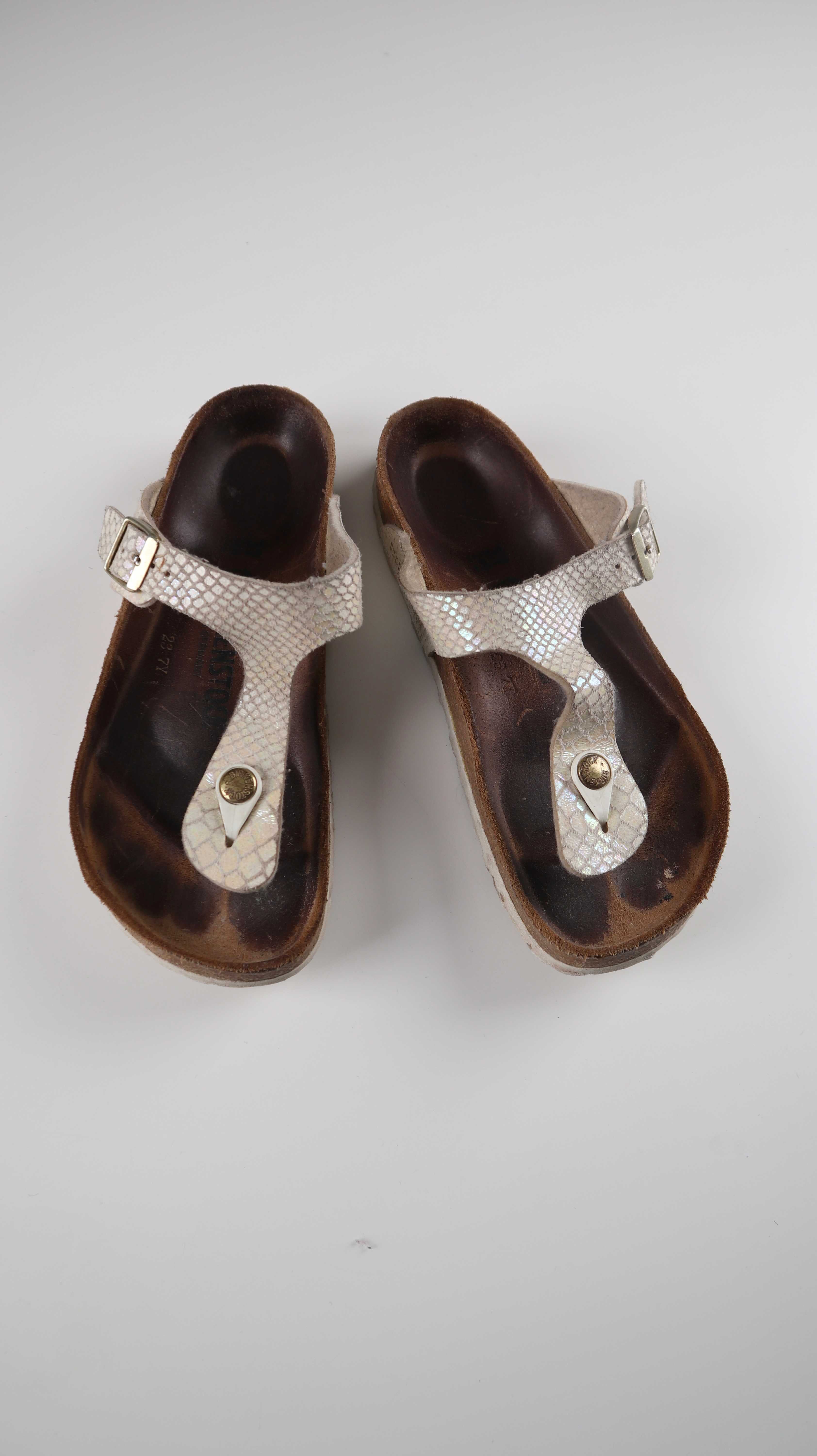 Birkenstock Sandalen 37 Gizeh weiß Perlmutt Loafer Slipper