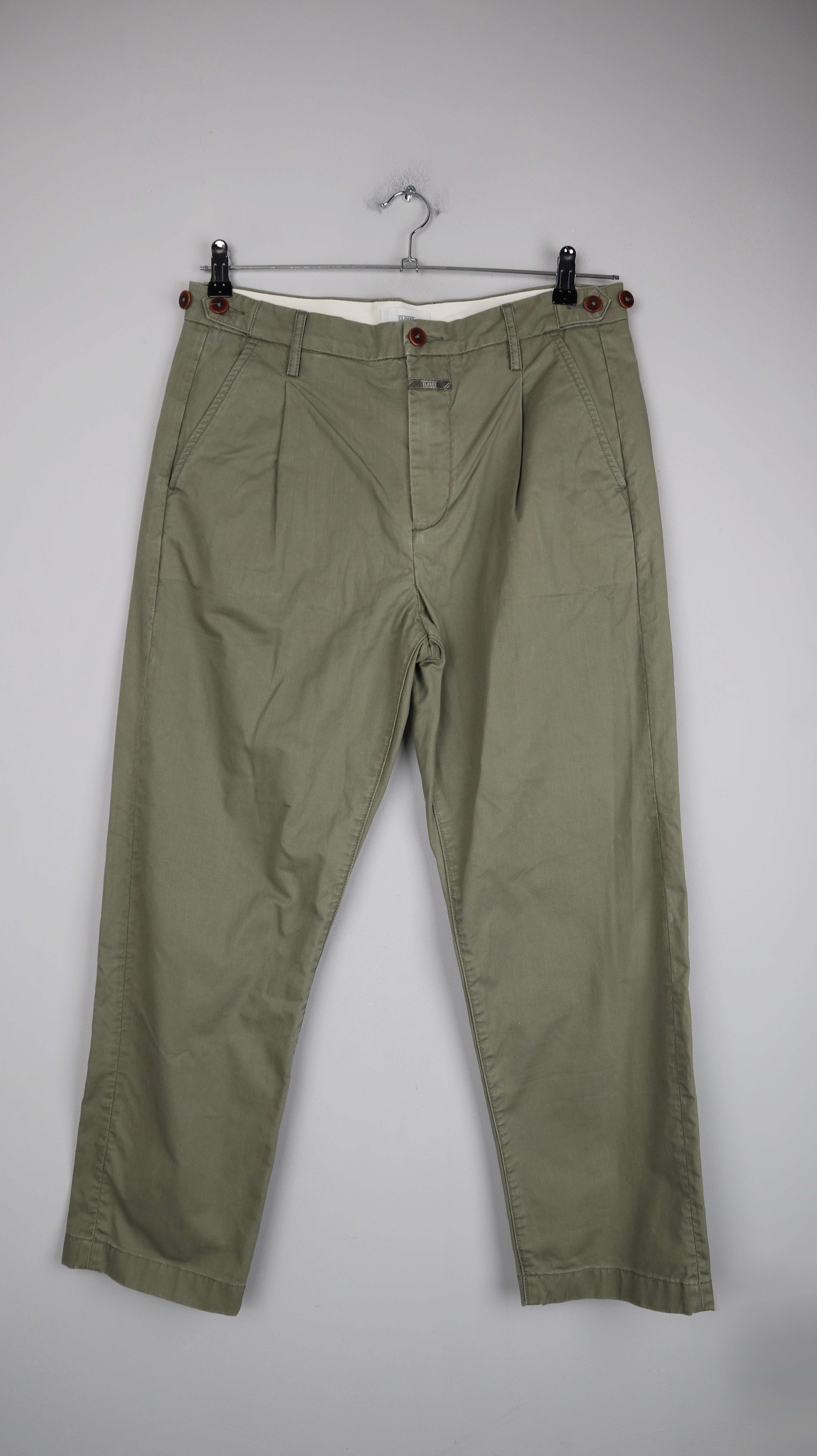 Closed Chino grün Khaki Hose L Stoffhose