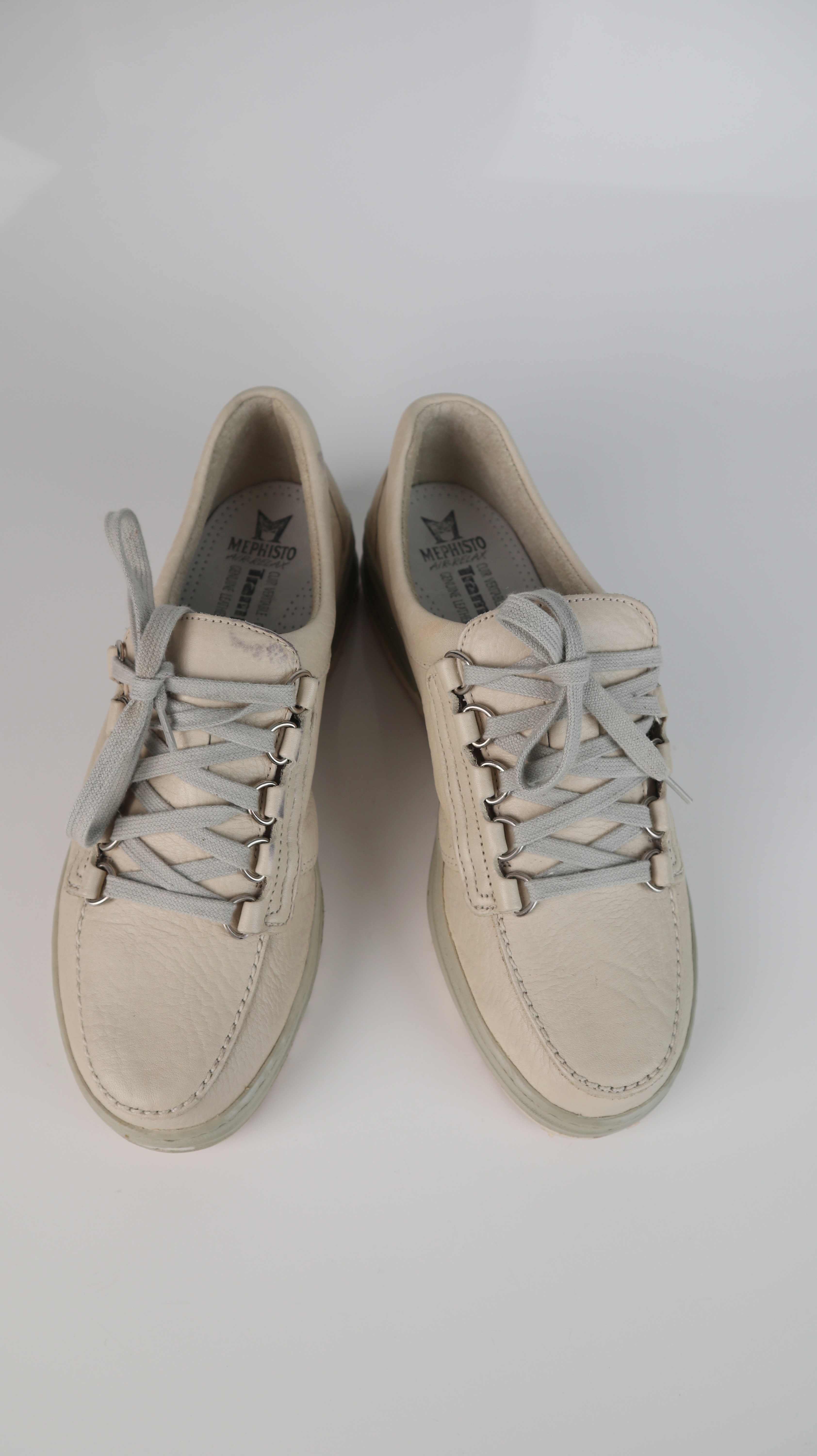Mephisto Schnürer Lederschnürer Sneaker Creme Beige 6 39