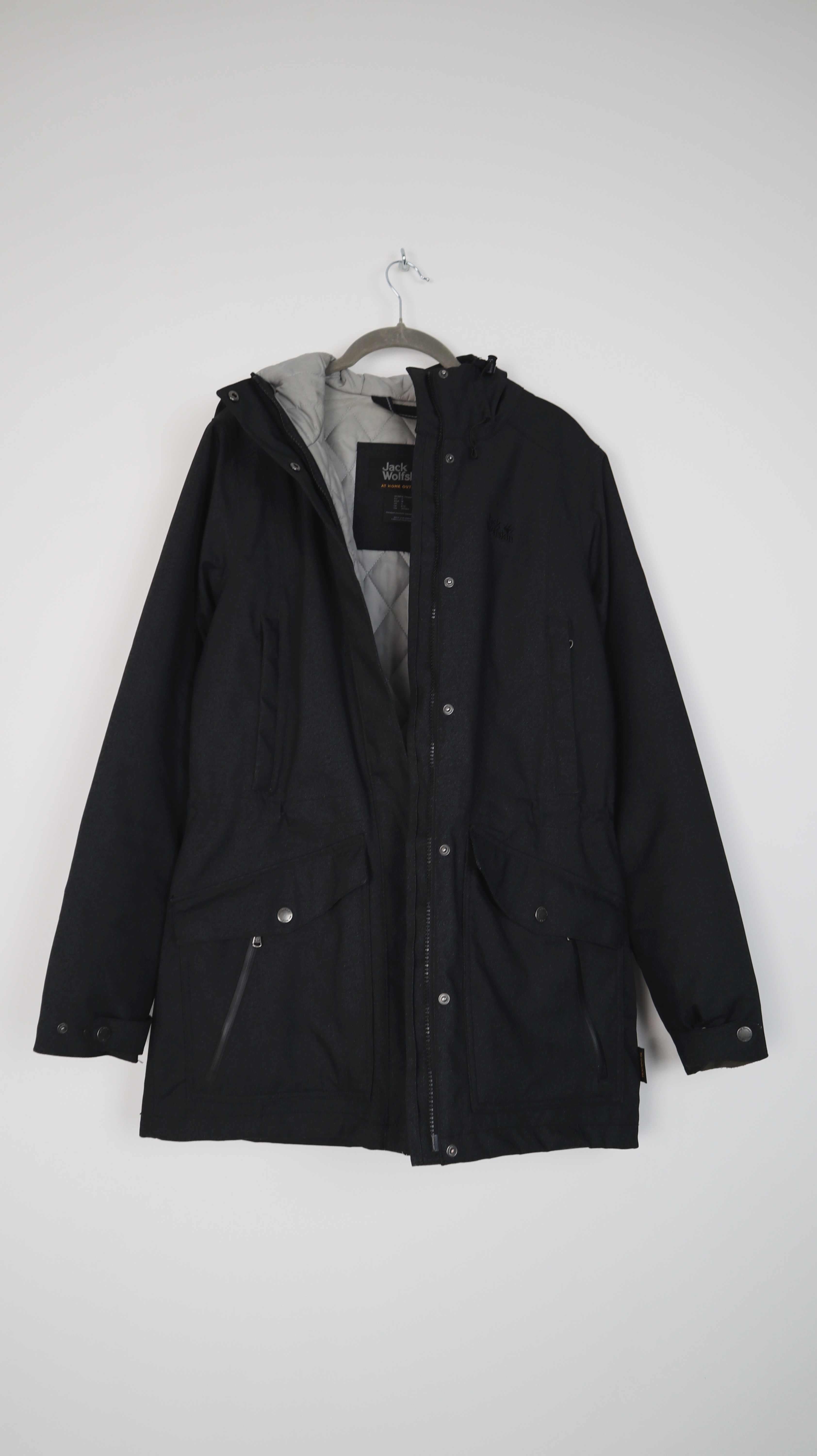 Jack Wolfskin Jacke S Winterjacke gesteppt Regenjacke Dunkelgrau Grau