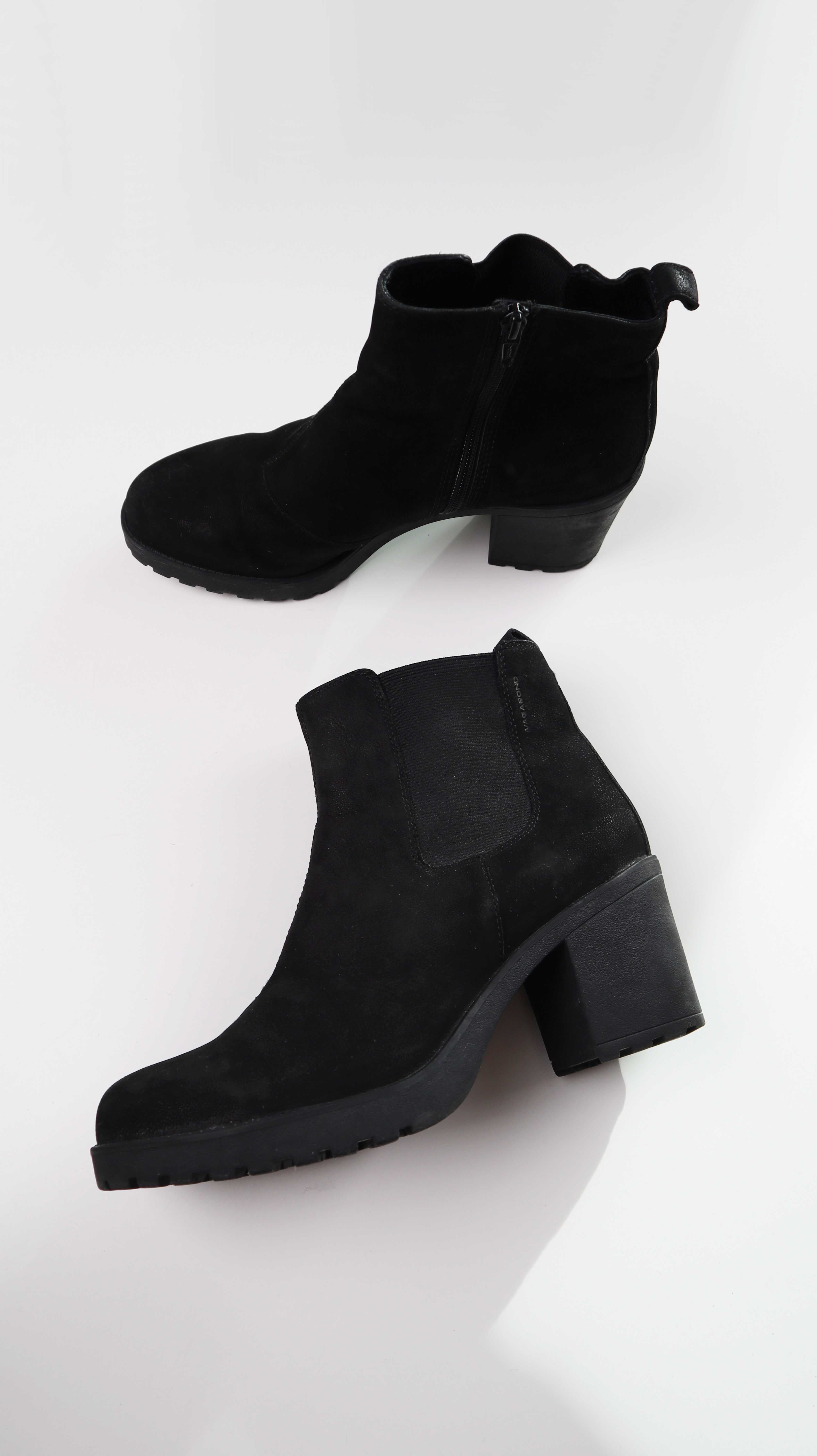 Vagabond Stiefel Stiefeletten schwarz 42 Absatzschuhe Boots Blockabsatz