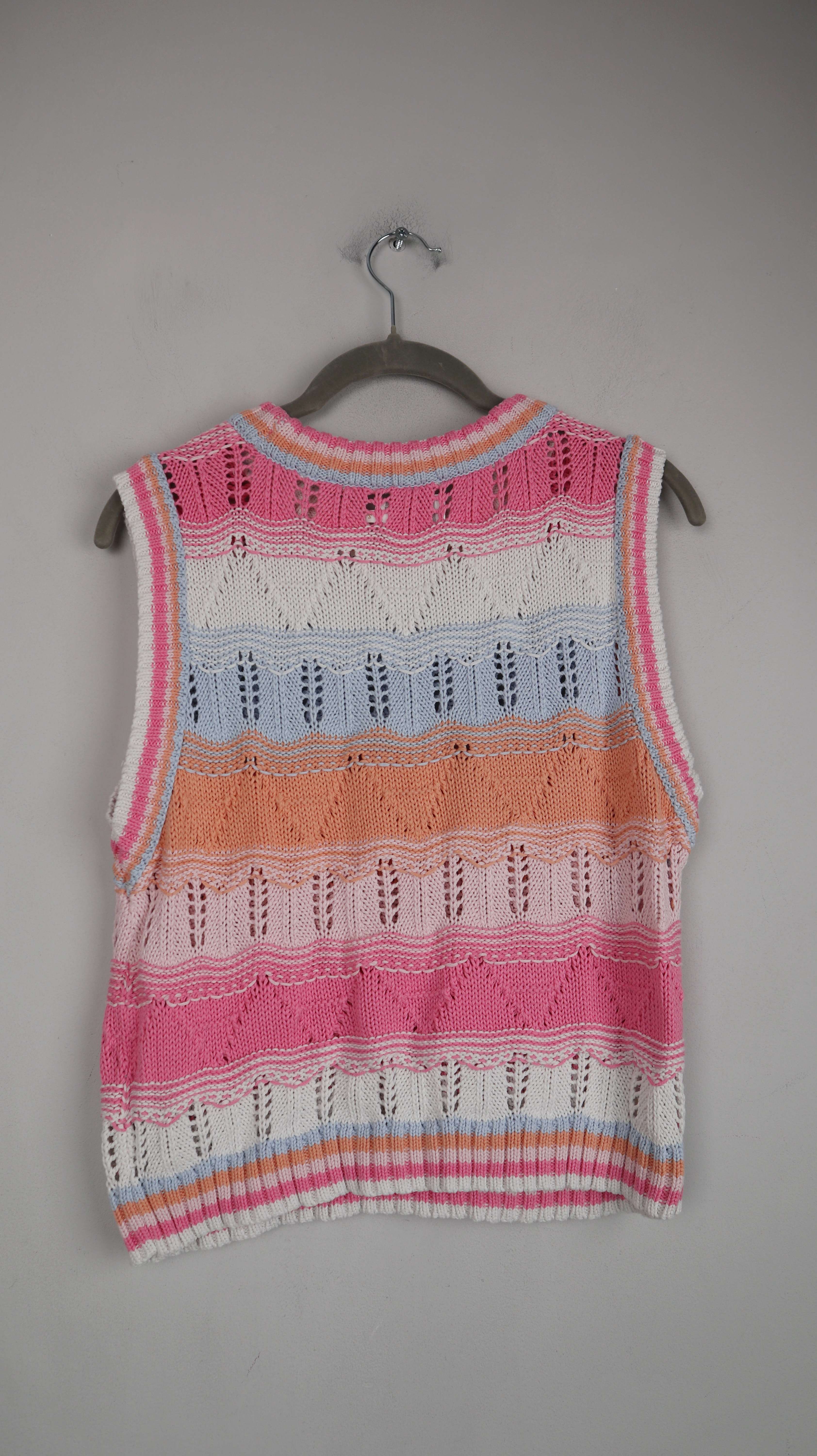 Only Weste 38 M rosa blau Strickweste Pullunder gestrickt