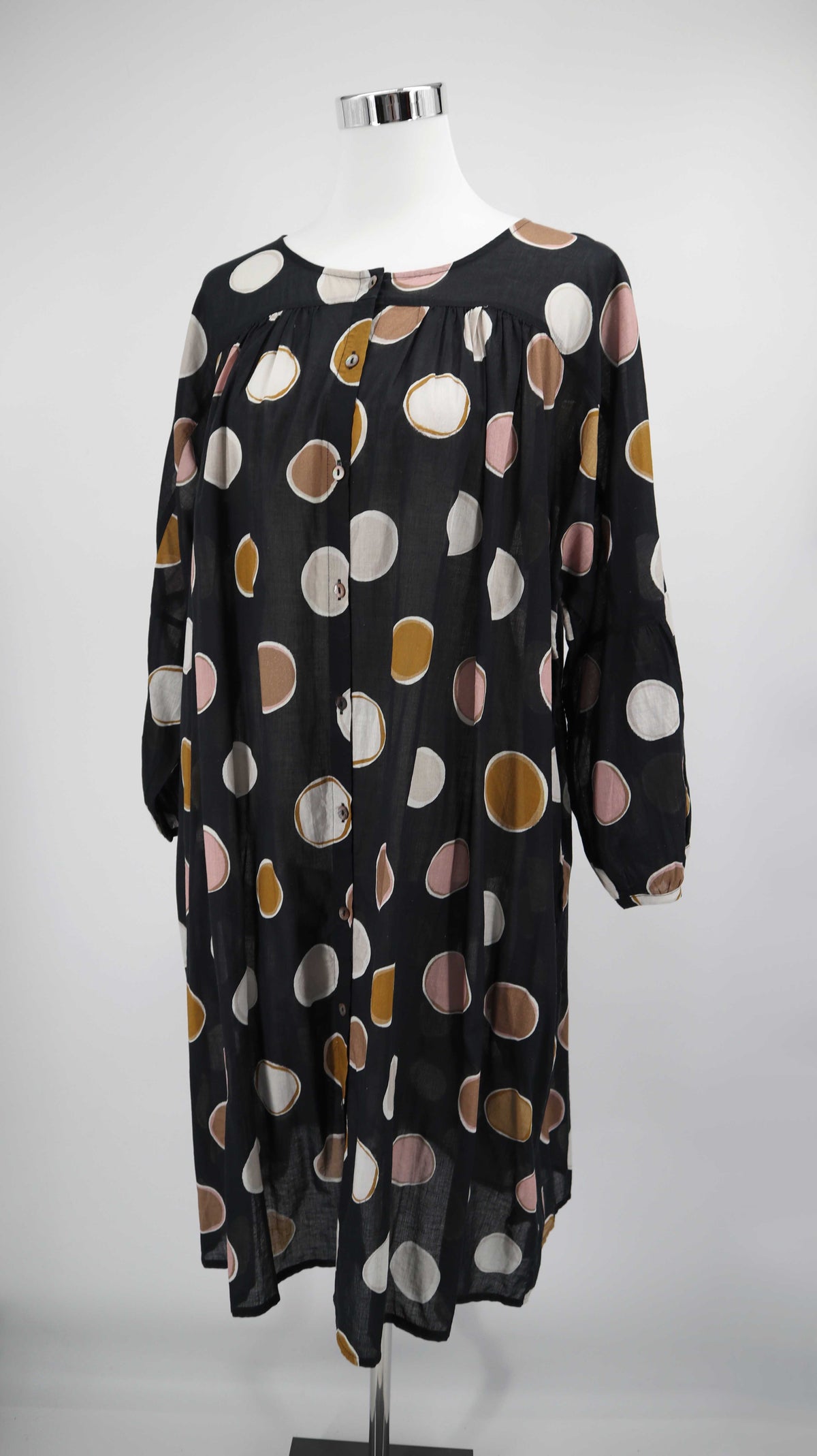Gudrun Sjöden Kleid Bluse XL schwarz gepunktet Oberteil Sommerkleid
