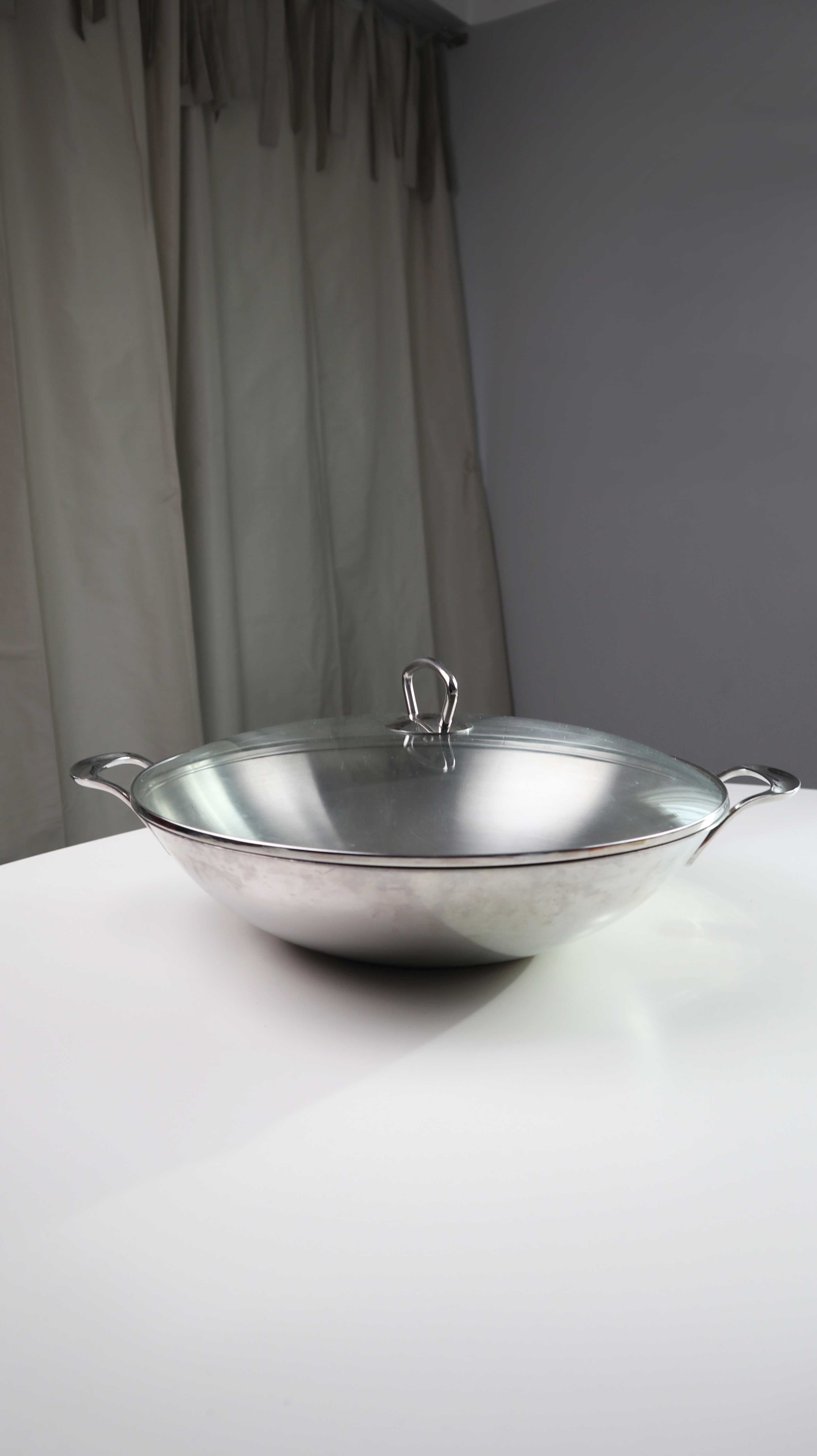 WMF Taiwan Wok Silber Chrom Aluminium Pfanne Kochpfanne Bräter