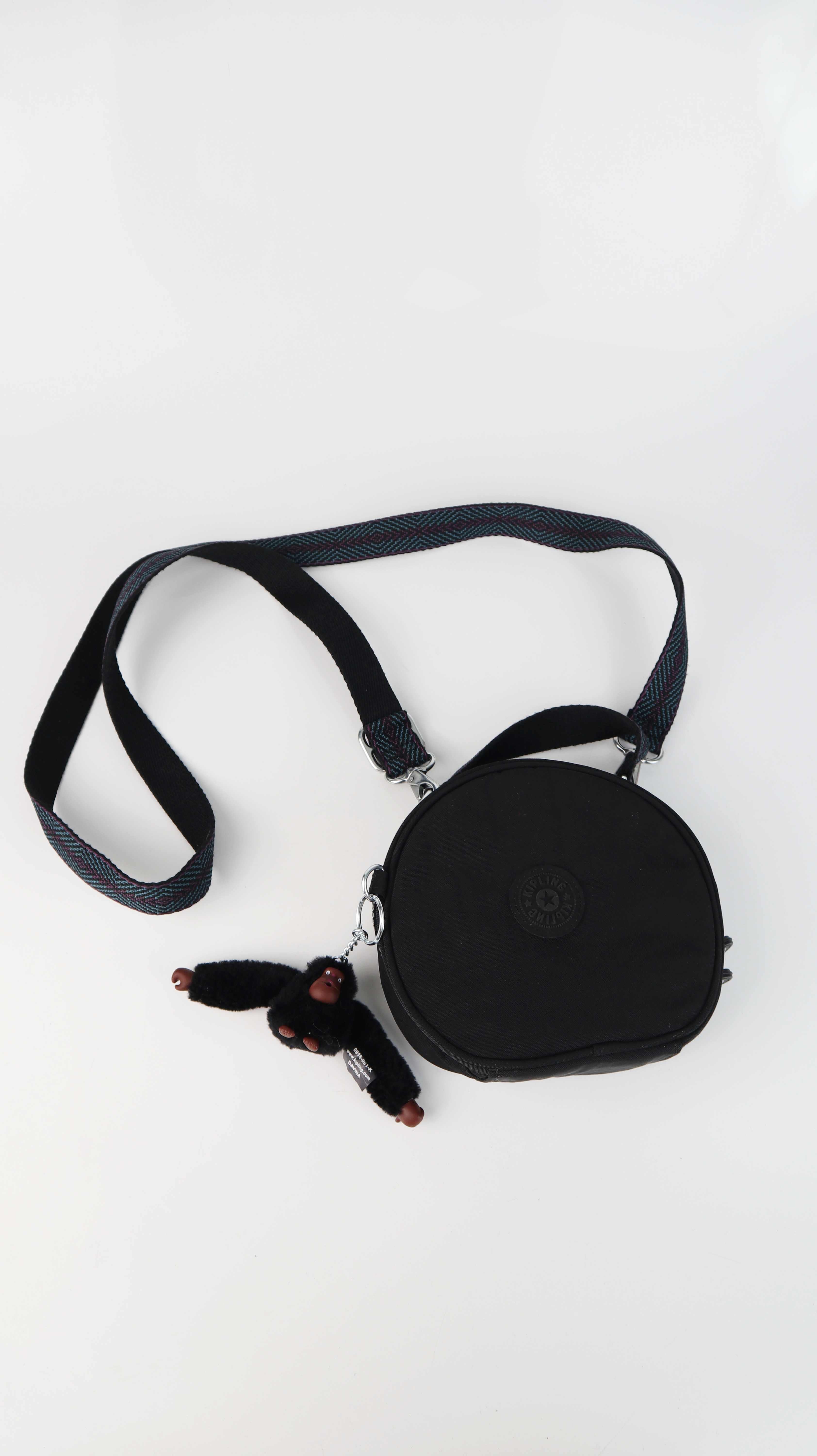 Kipling Tasche Umhängetasche rund schwarz Minitasche