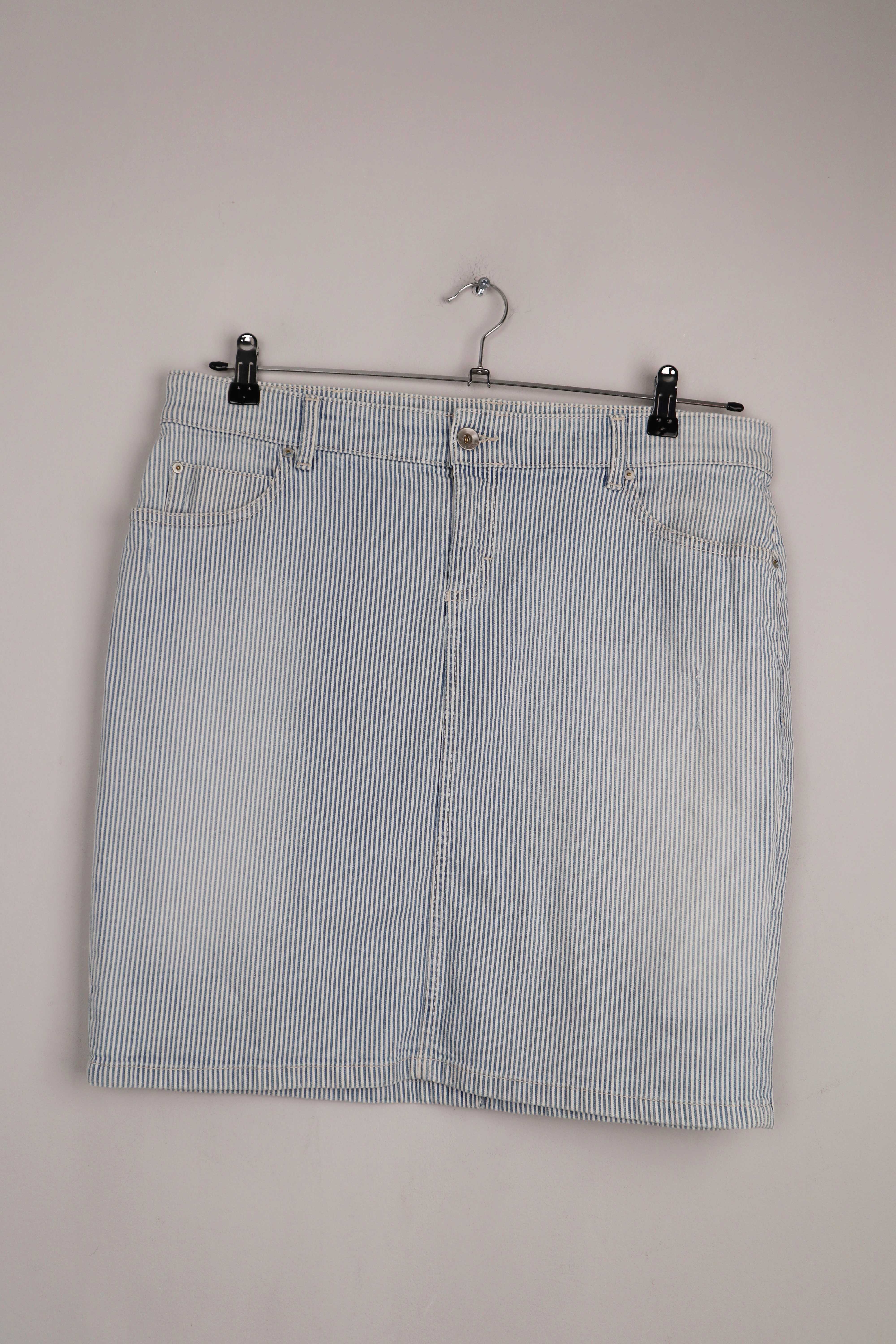 Marc O'Polo Rock Blau weiß gestreift Mini Minirock Jeansrock 40 L