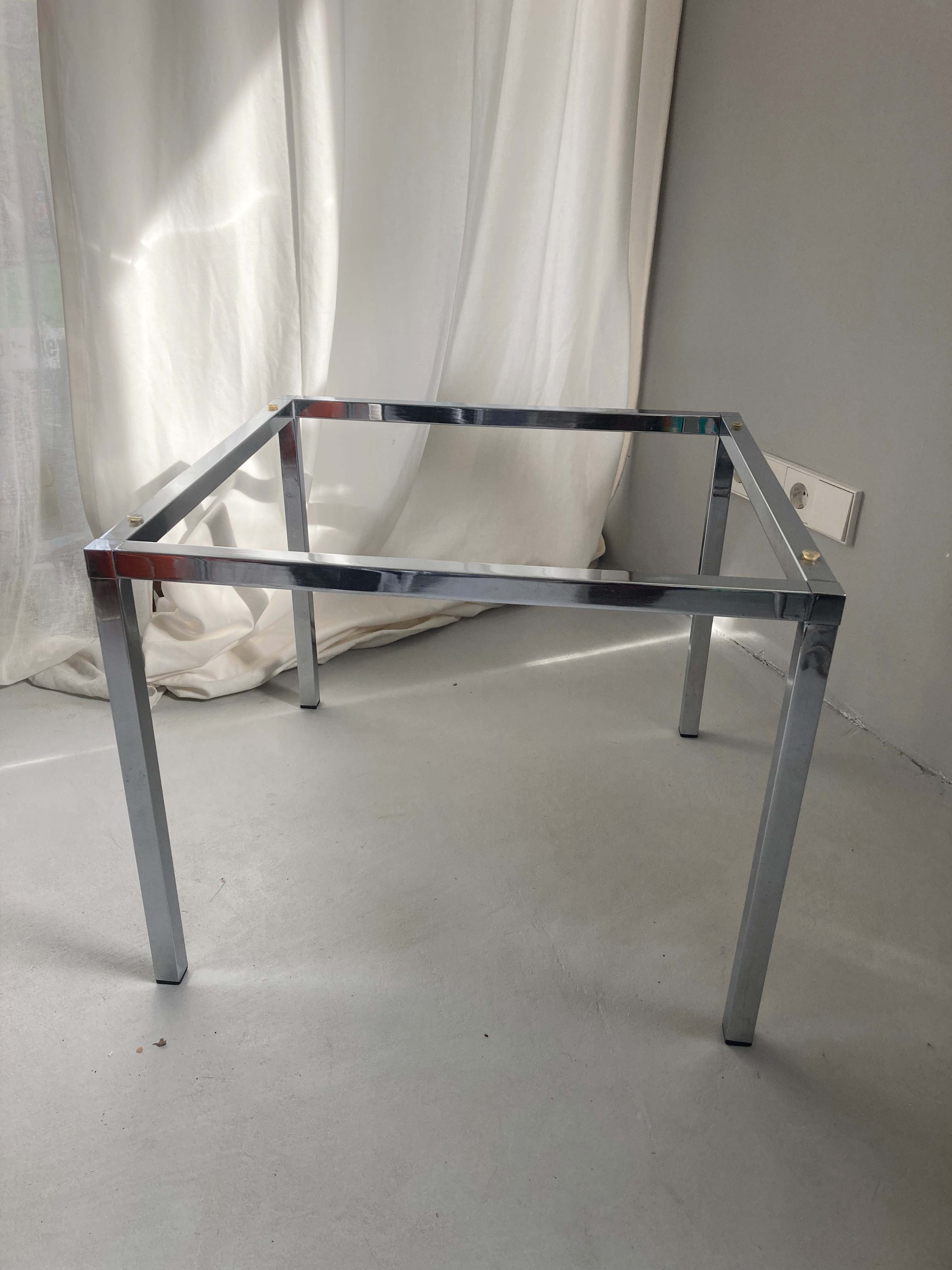 Tisch Chromtisch Beistelltisch Tischgestell Sidetable Couchtisch Chrom Metall Silber