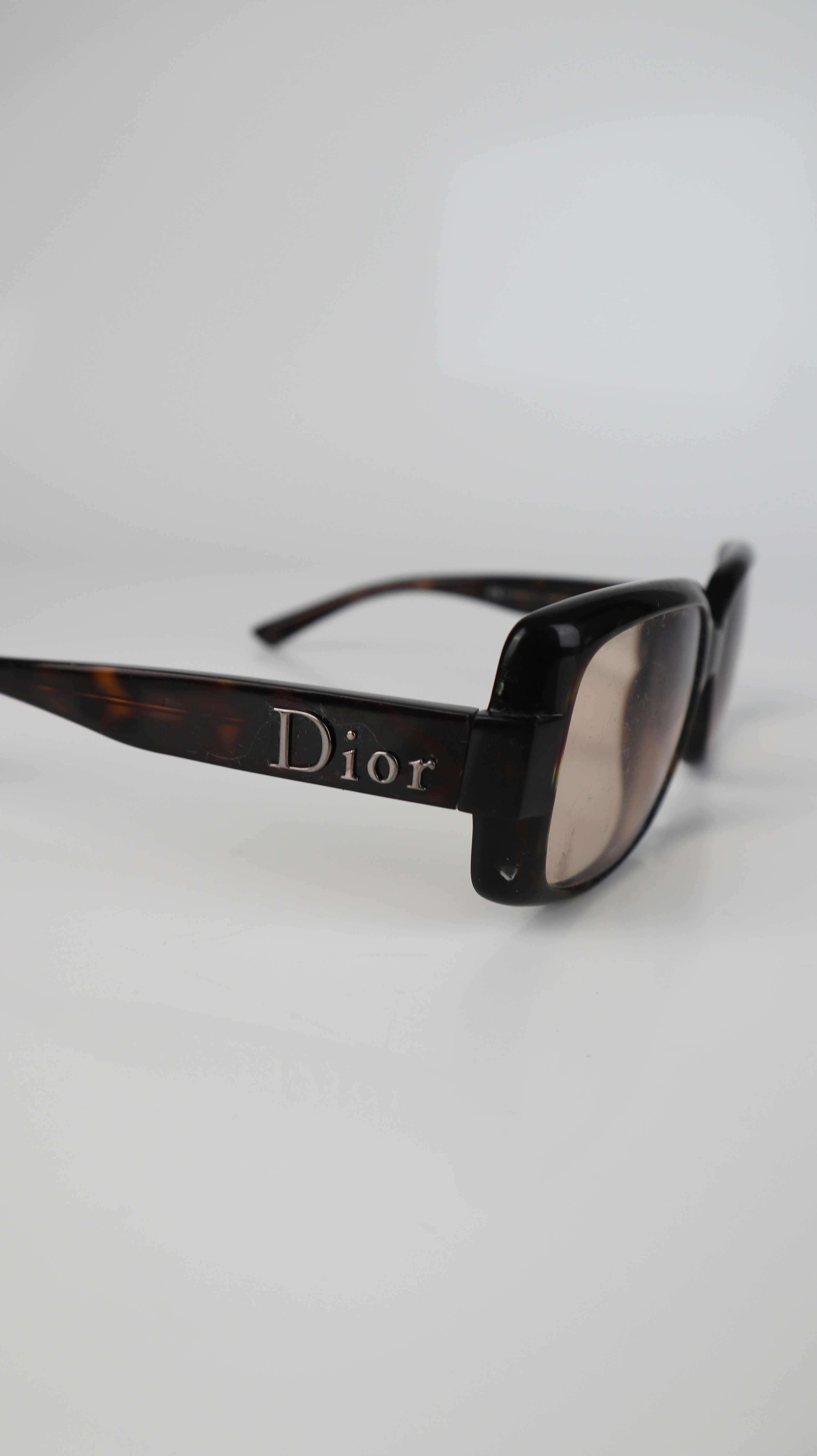 DIOR 60's 2 Brille Sonnenbrille eckig braun made in italy