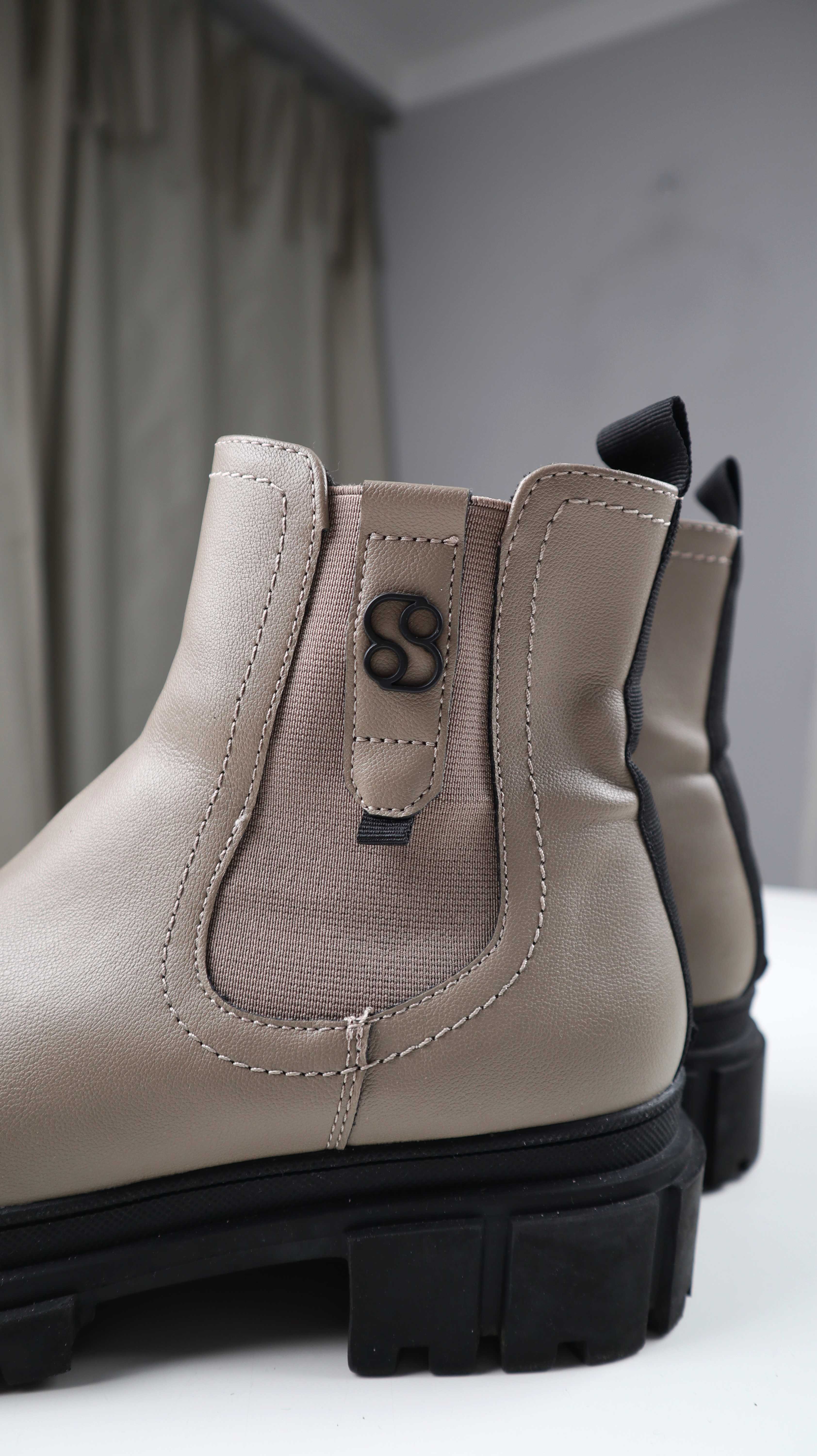 s.Oliver Stiefel Stiefeletten braun beige 40 Leder Lederstiefel Boots