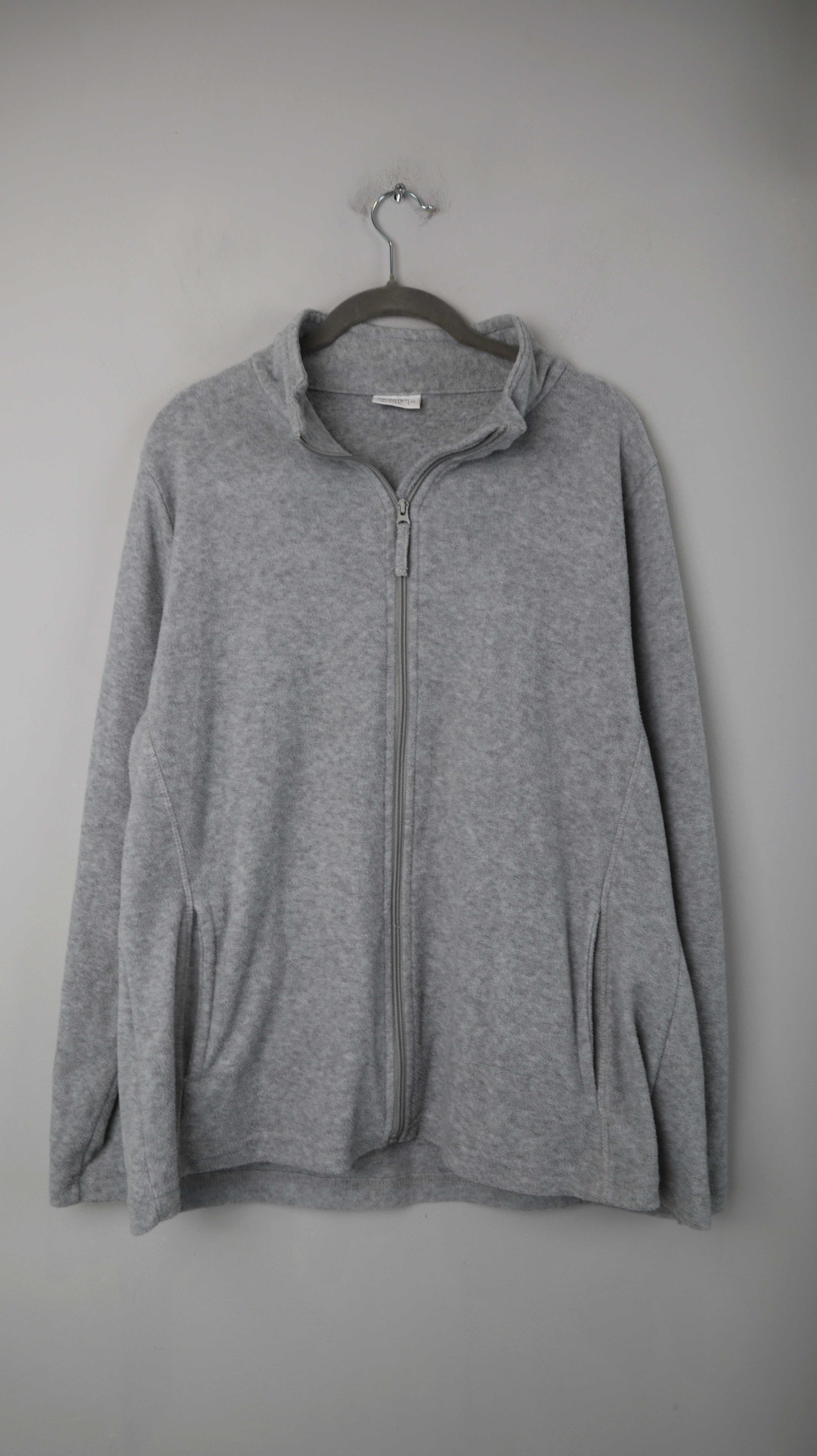 Infinity Jacke Fleecejacke Grau XL Zipper Fleece Hoodie