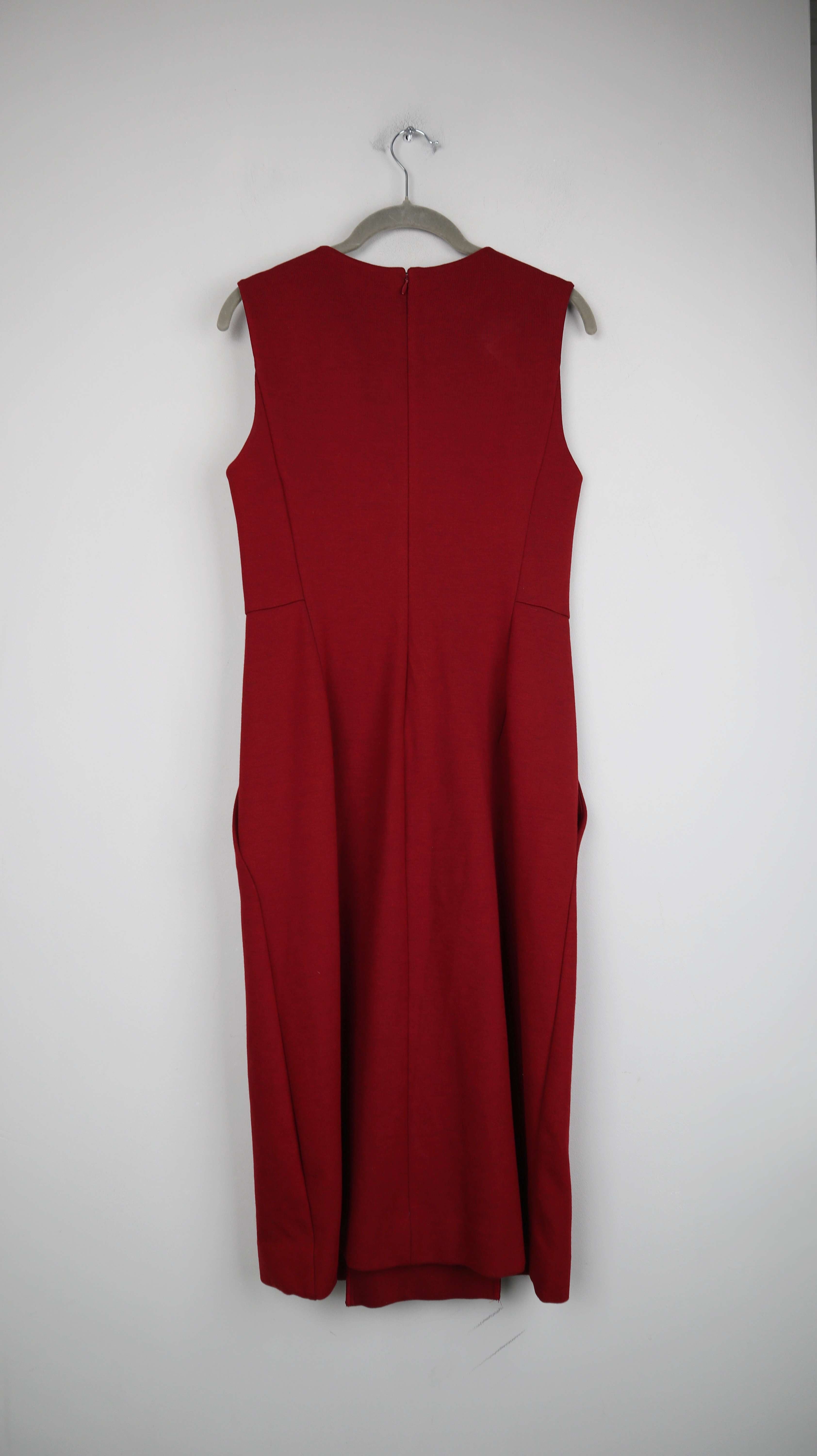 COS Kleid rot dunkelrot 36 S Etuikleid Stiftkleid Midi Midikleid Bordeaux weinrot