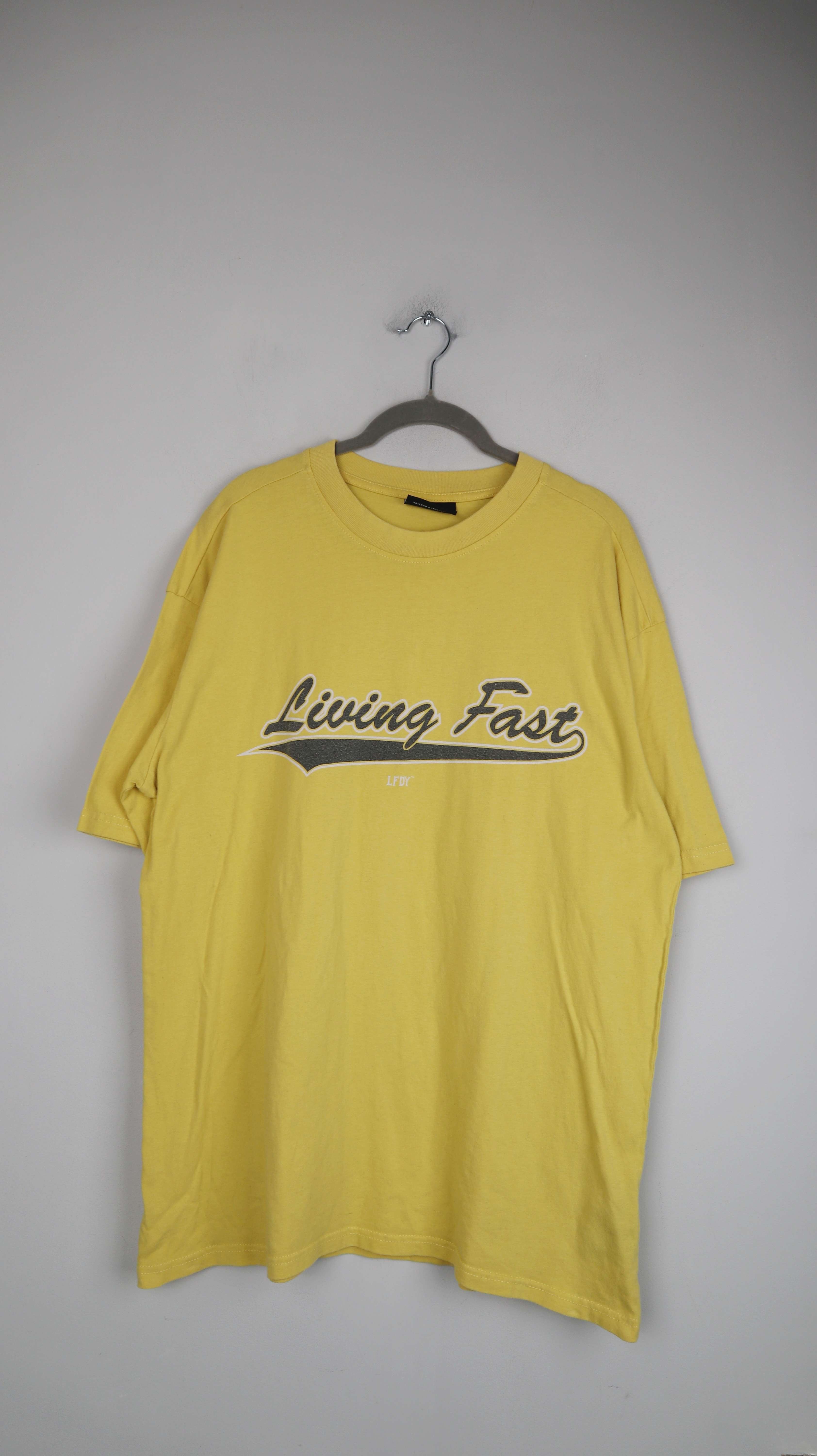 LFDY Shirt Gelb S basic Living Fast Oberteil T-Shirt