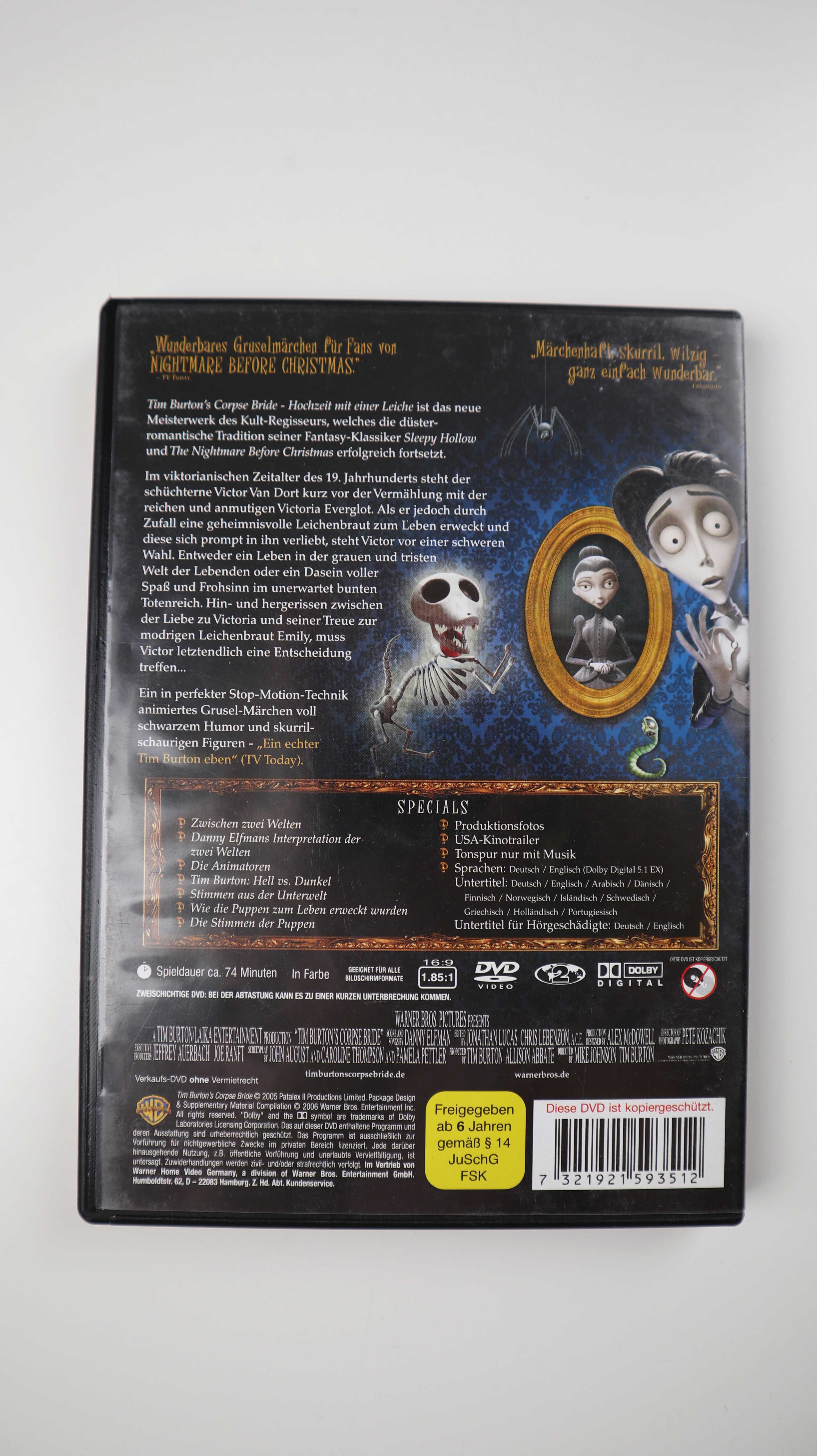 Tim Burton's Corpse bride DVD Hochzeit mit einer Leiche