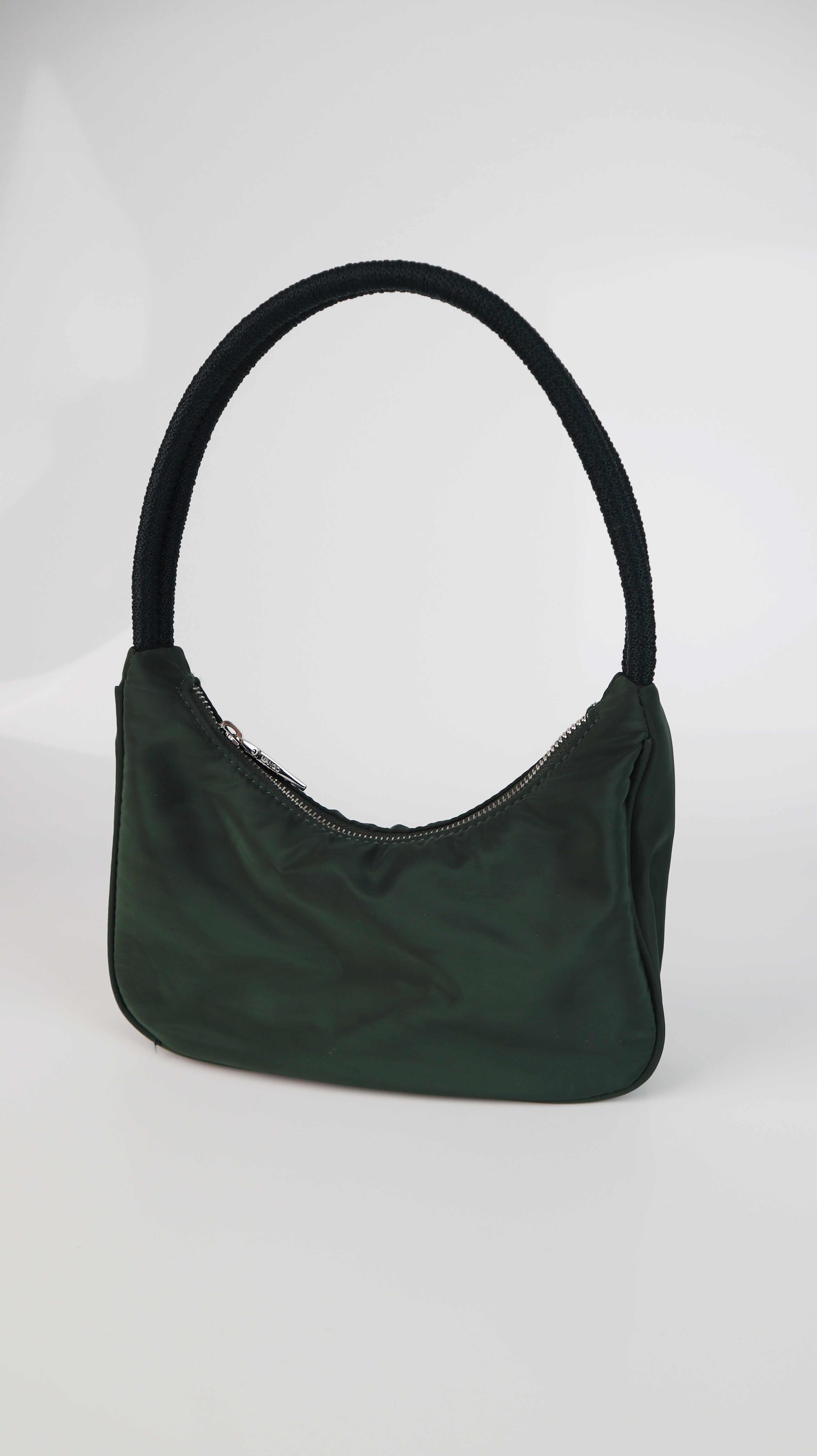 Mango Tasche Grün Schultertasche klein Minibag Dunkelgrün