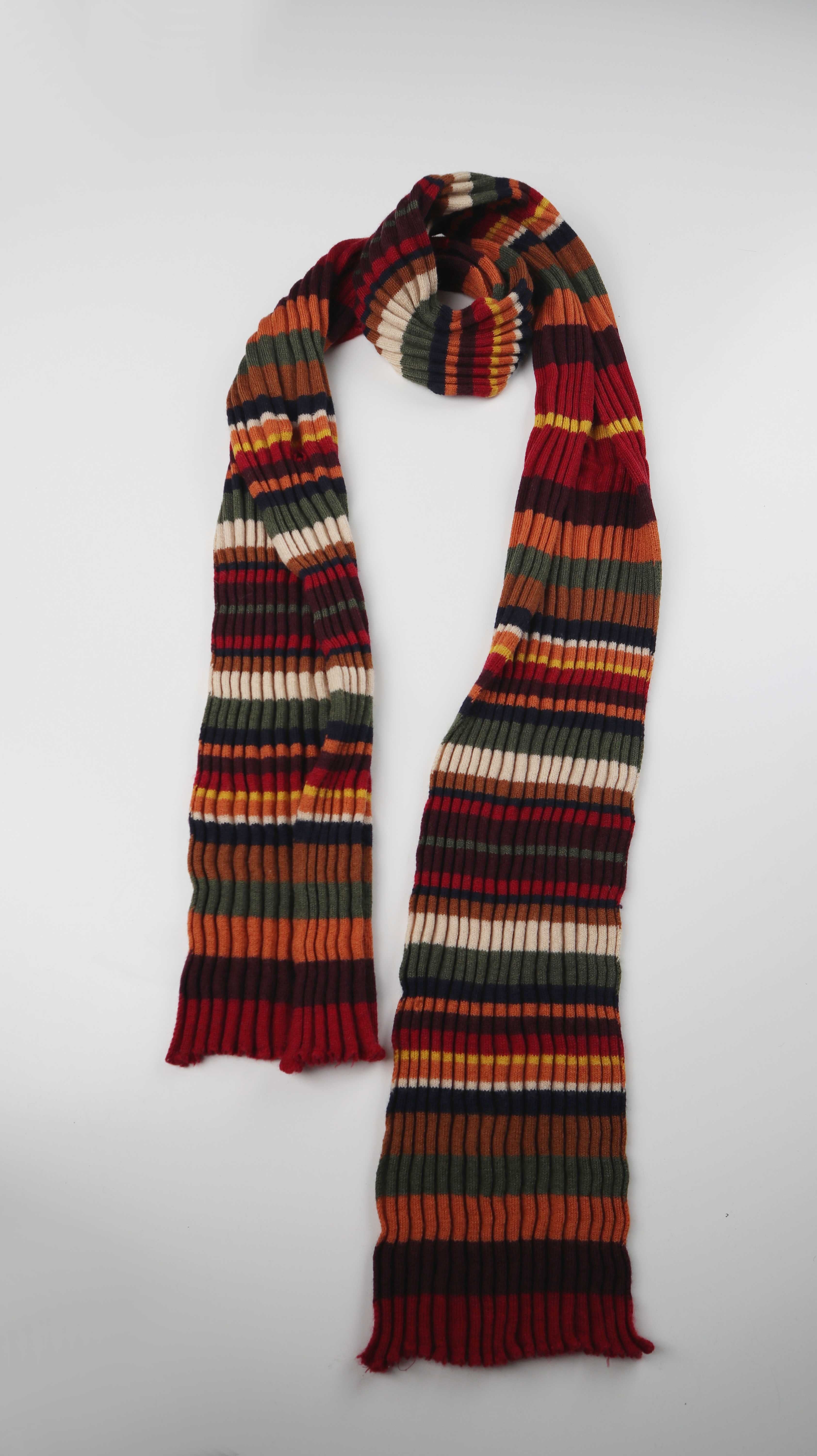 Schal 90s Gilmore Girls Y2K gestreift rot Winterschal orange