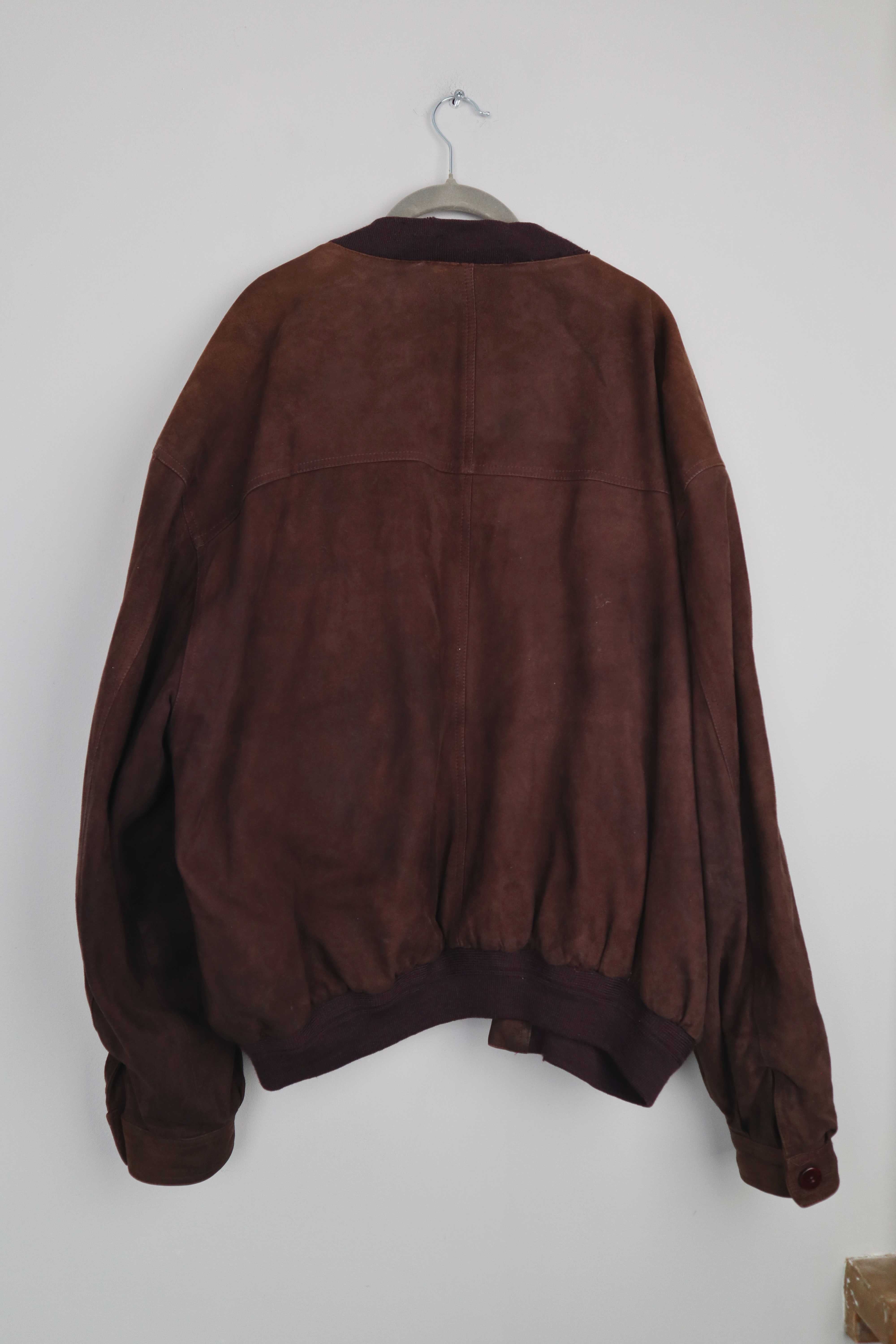 Bomberjacke Ziegenleder Braun Wildleder true Vintage M L Oversized Paisley