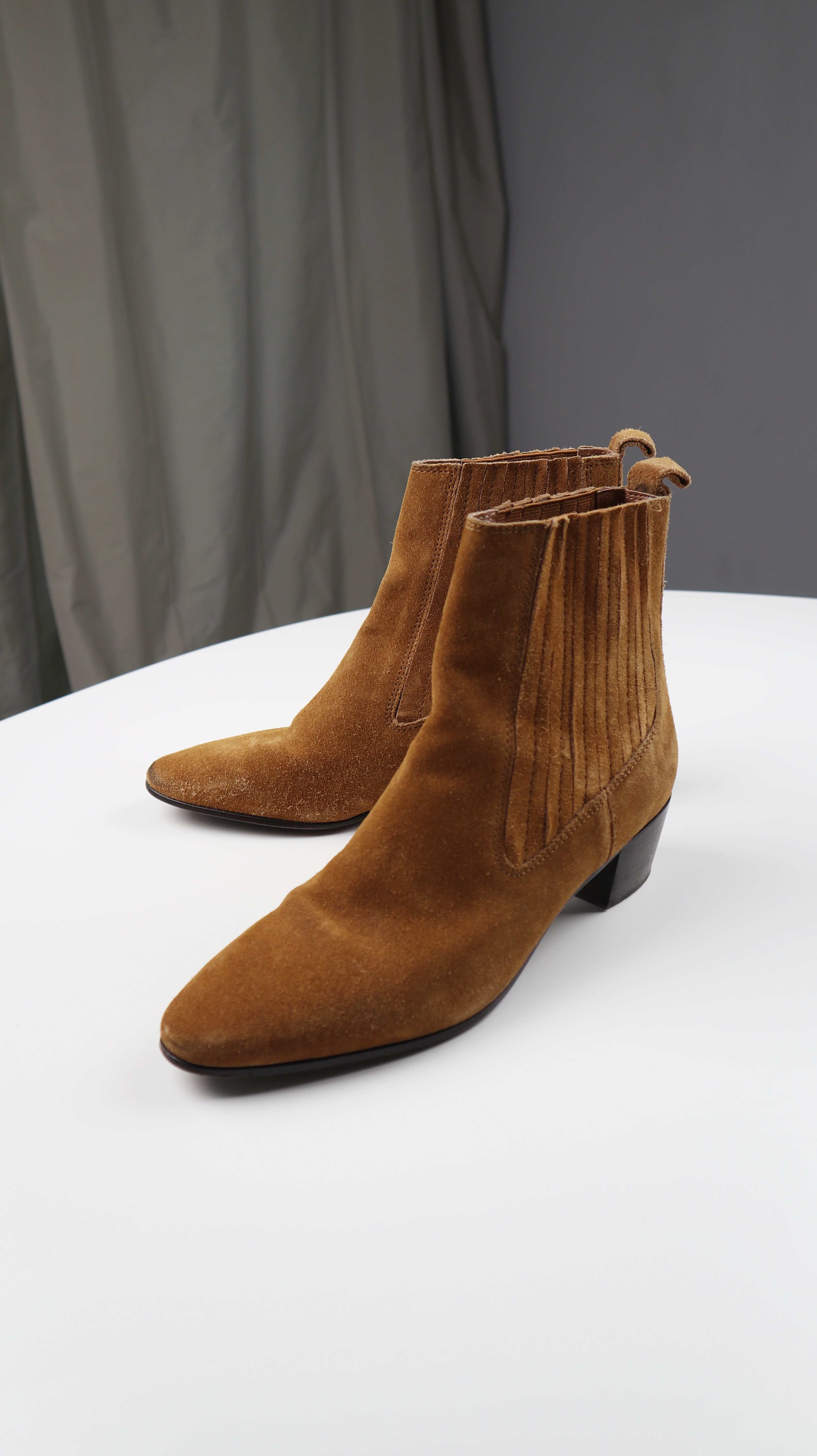 Zara Stiefeletten 40 Braun Wildleder Stiefel Spitz Absatzschuhe