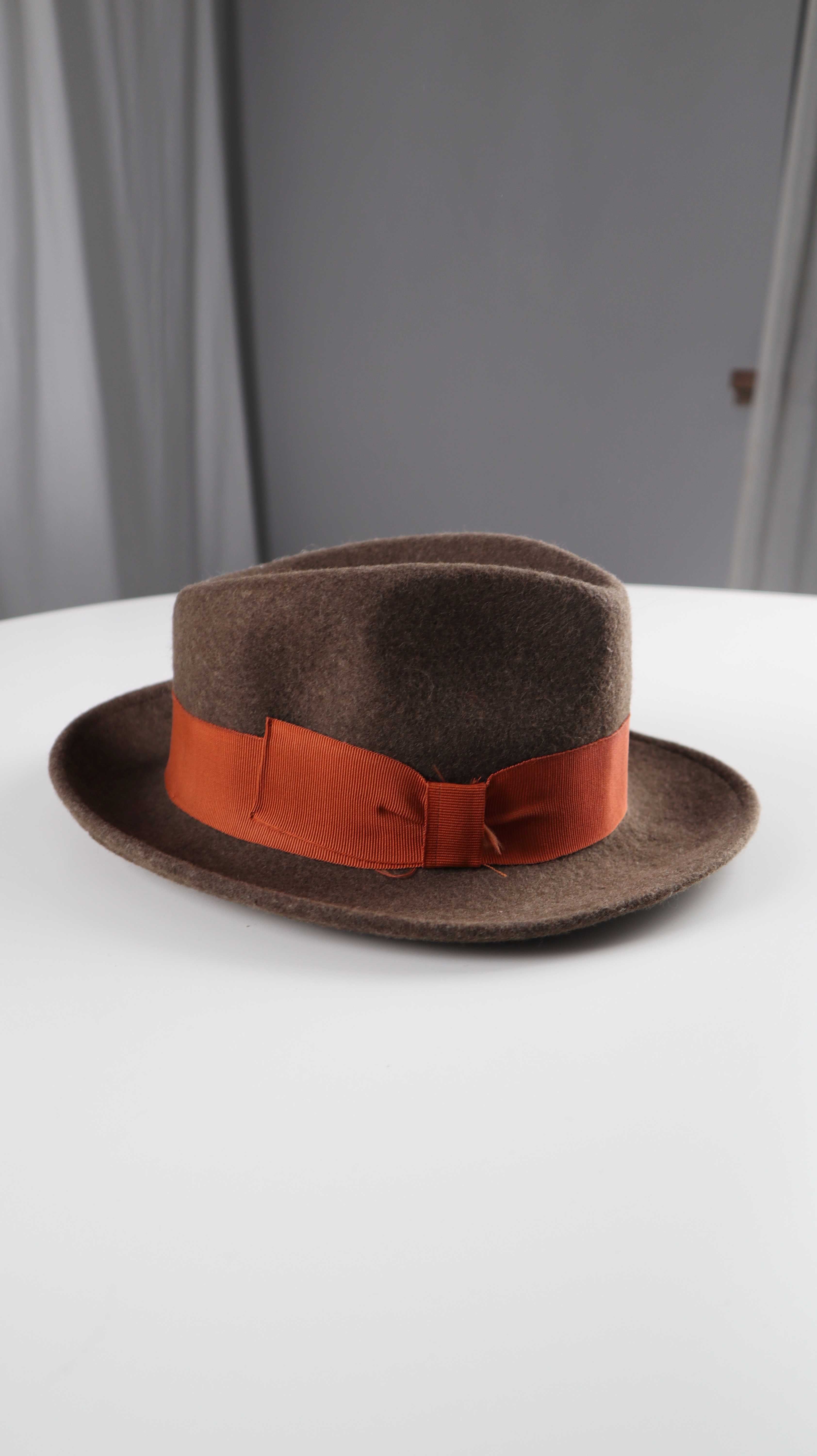 Hut braun Wolle Wollhut S Orange
