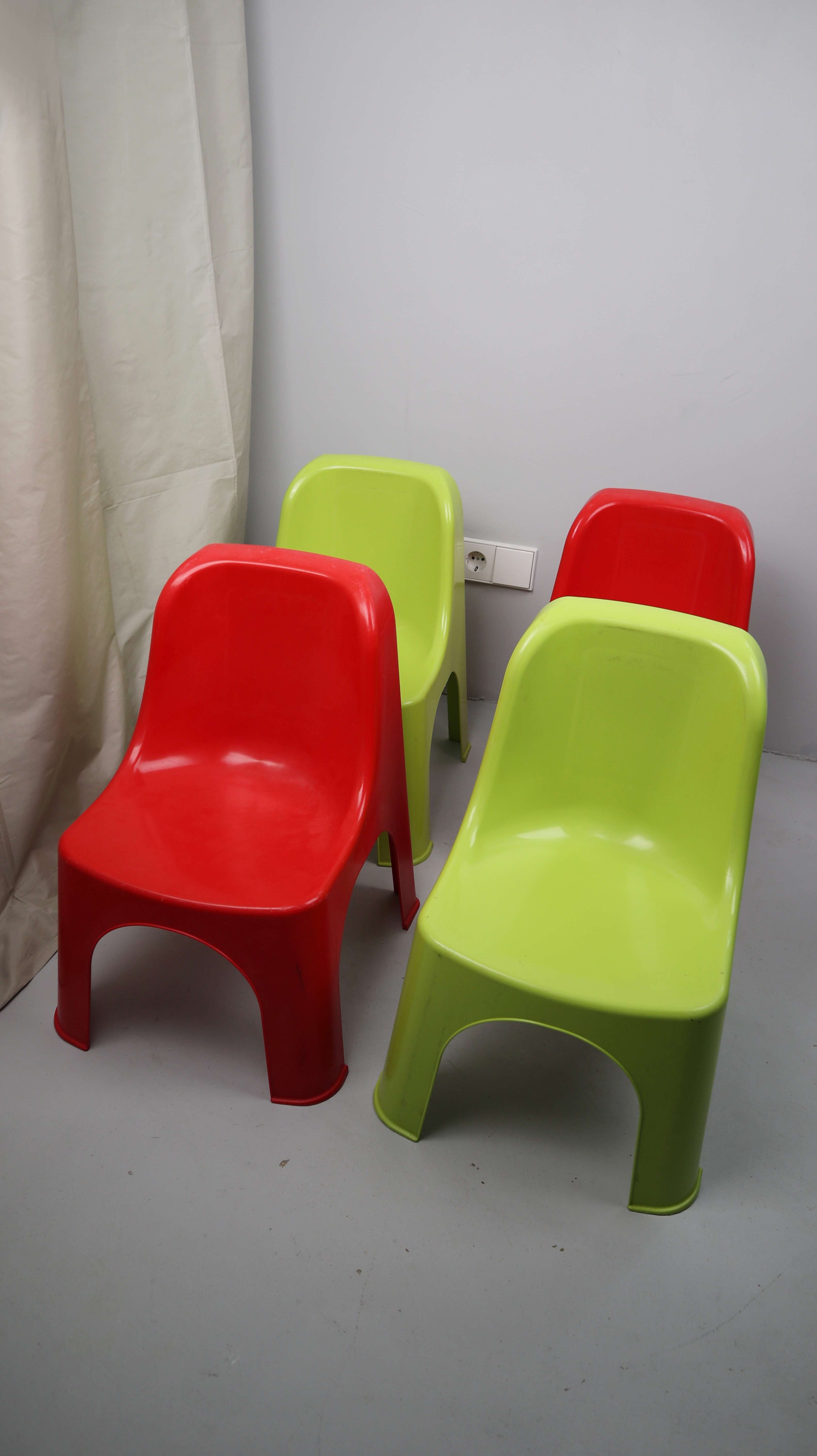 Kinderstühle Made in Italy Stapelstühle Progarden 4 Stück grün rot