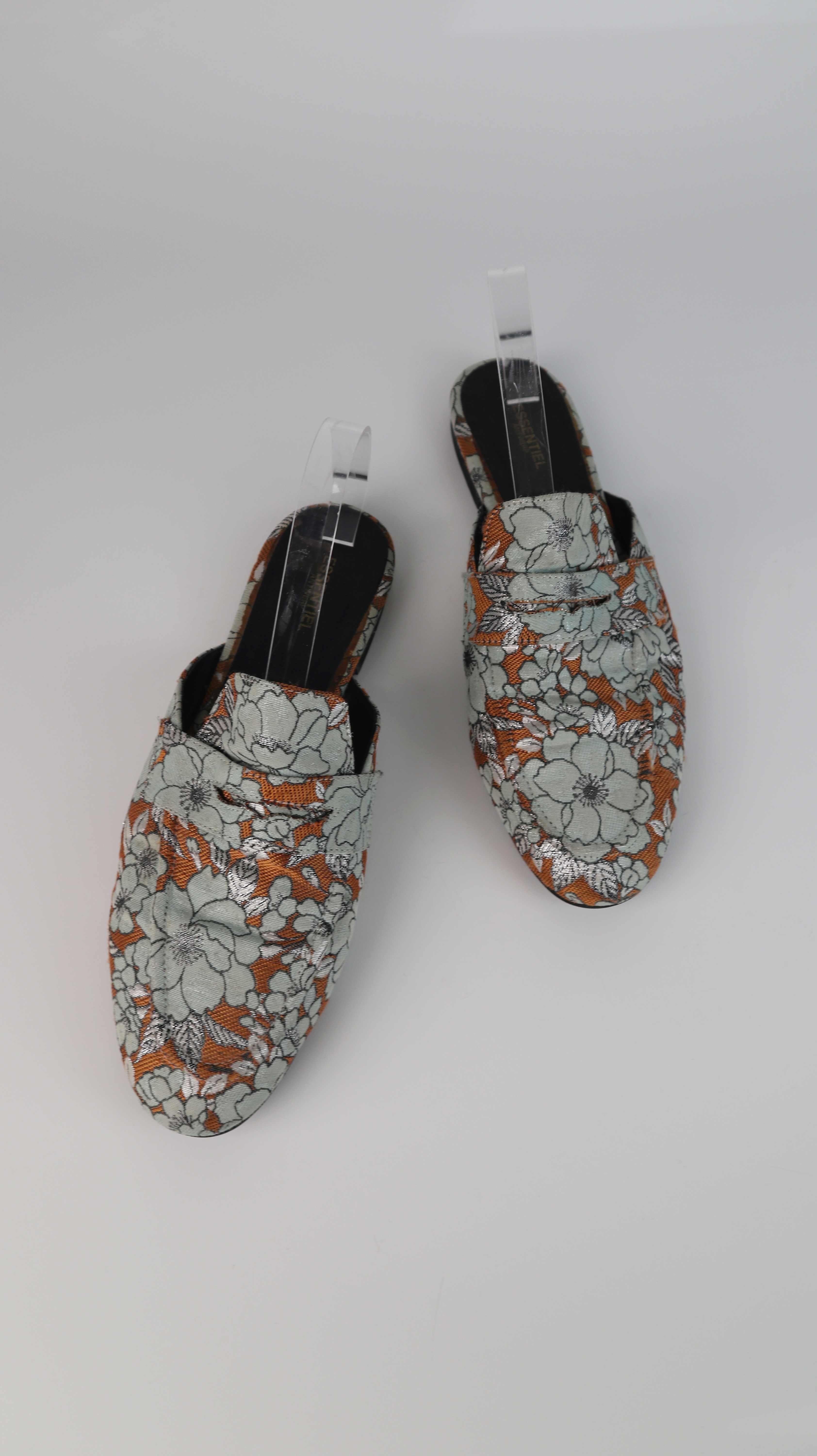 Essentiel Antwerp Slipper Loafer Mokassins 40 Türkis Gold