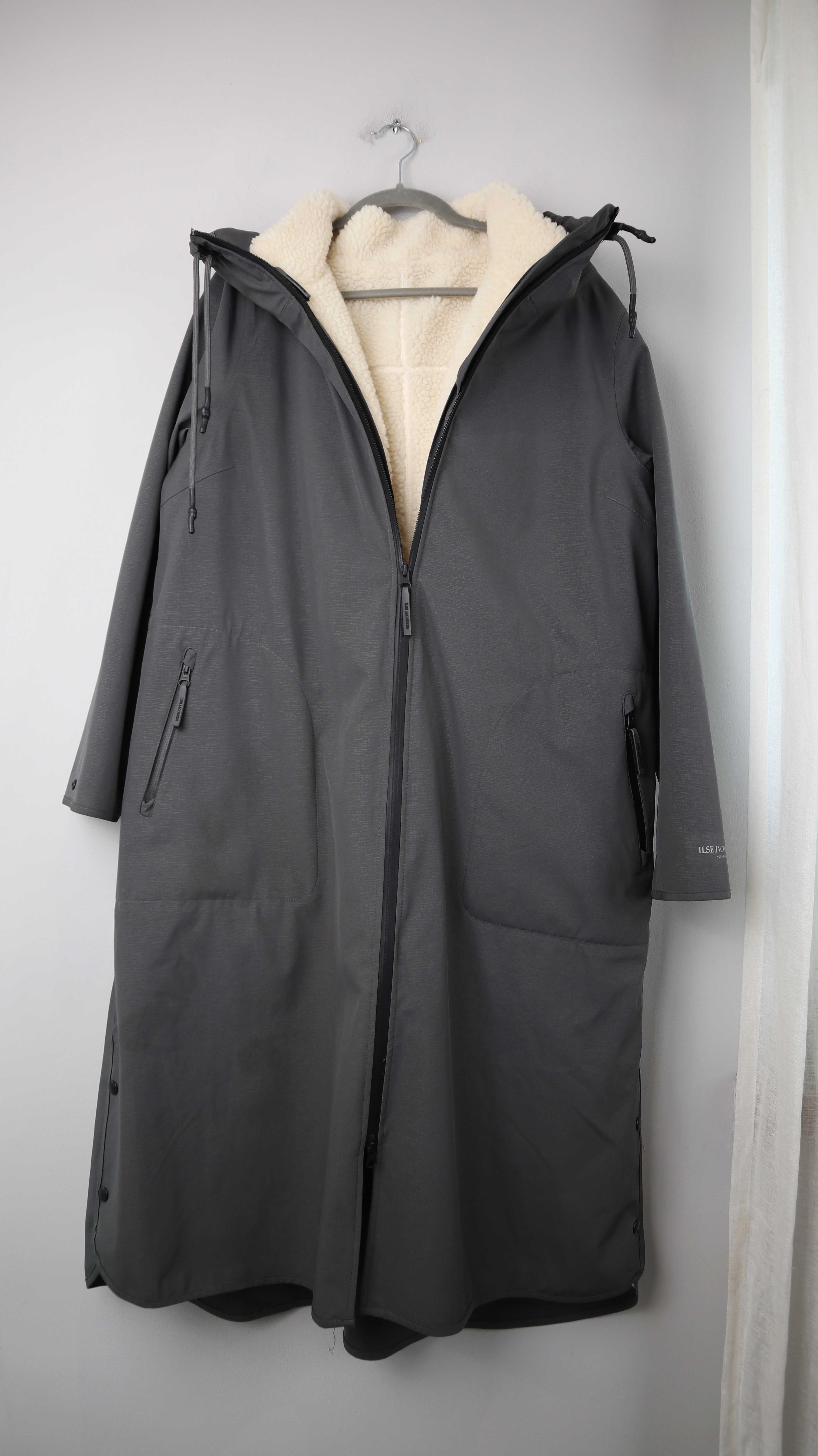 Ilse Jacobsen Jacke Regenjacke Grau gefüttert Thermal Pace 40 L