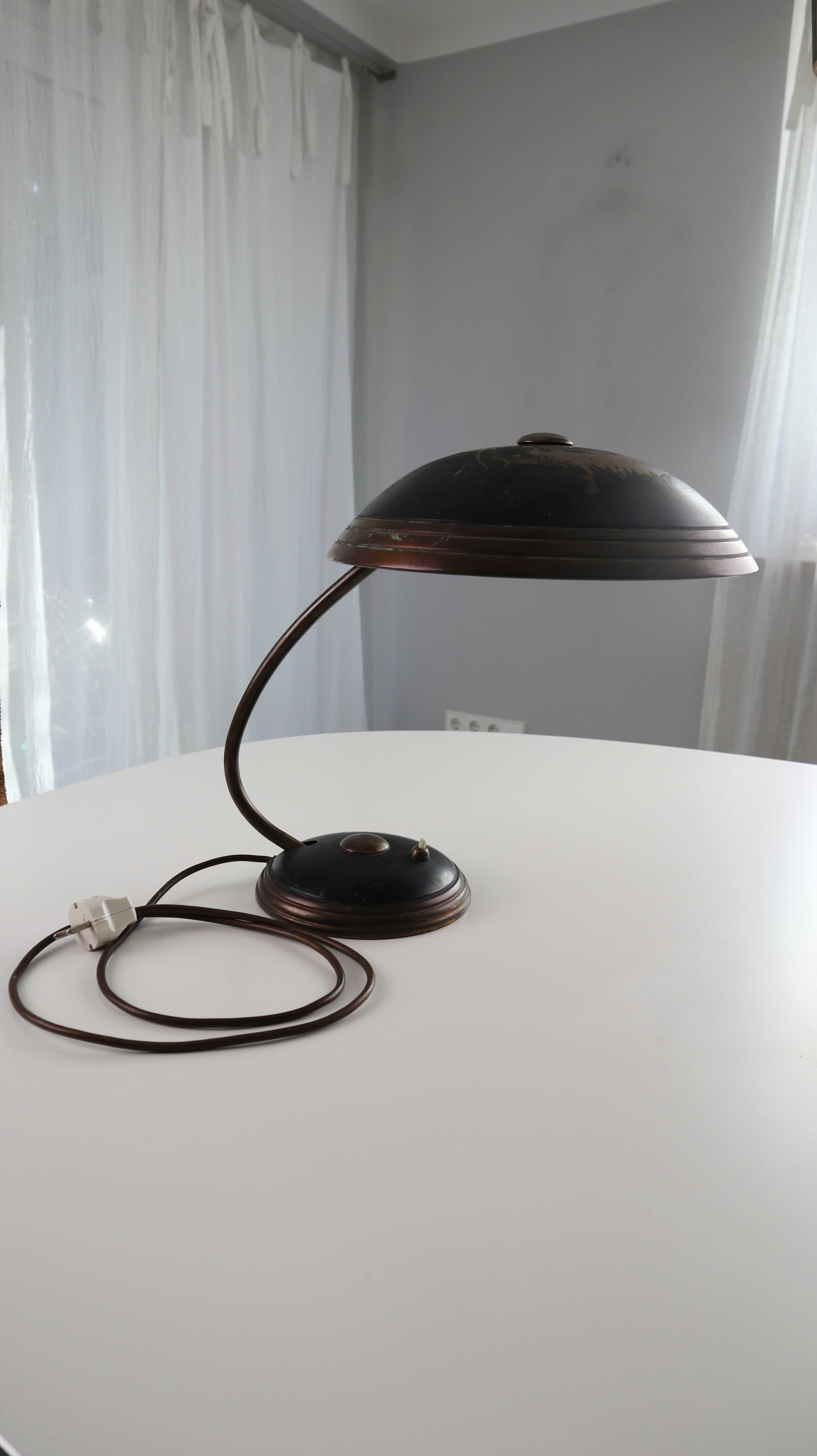 Helo Leuchten Kaiser Schreibtischlampe Schwarz Gold Tischlampe 1950er