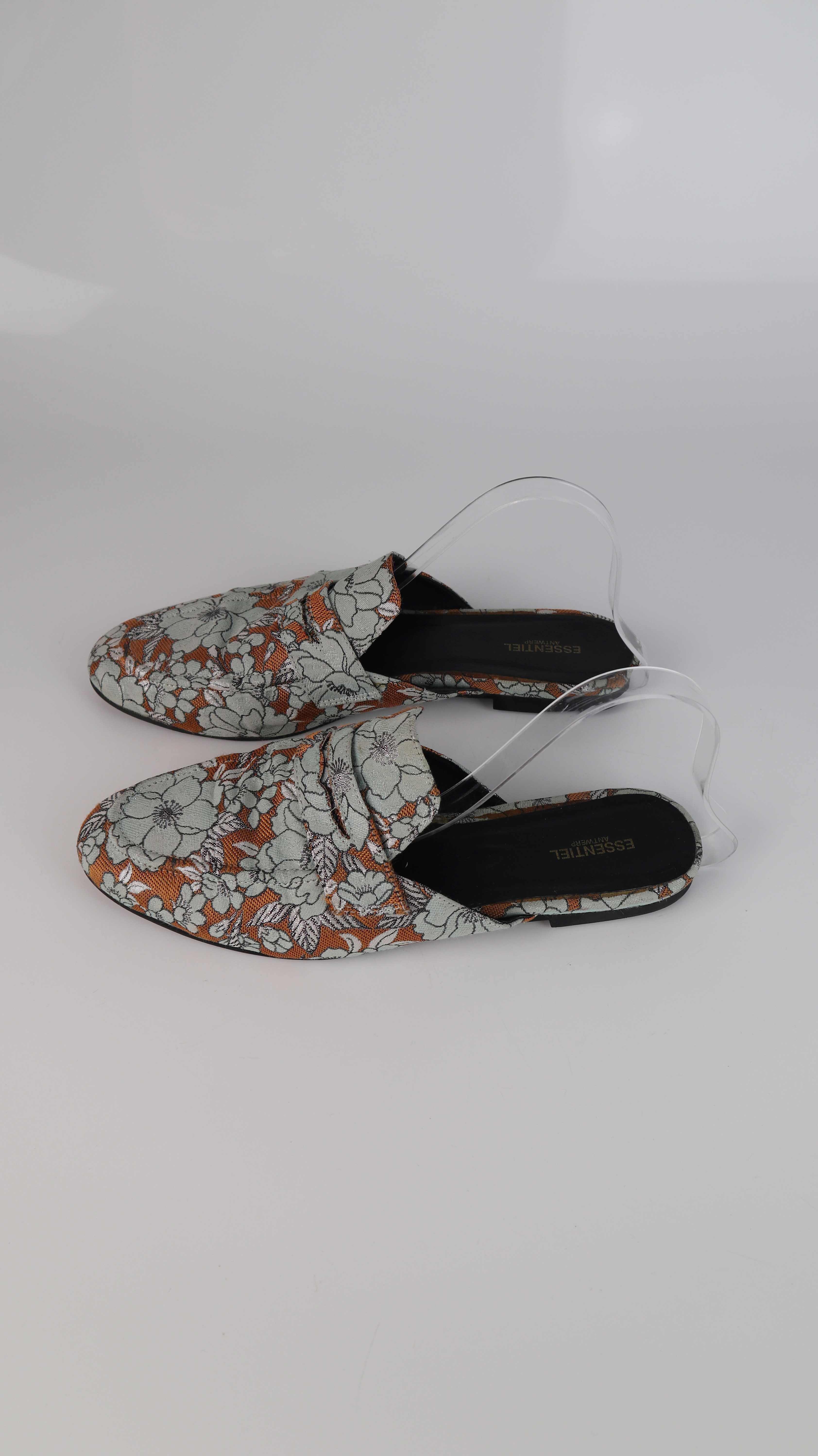 Essentiel Antwerp Slipper Loafer Mokassins 40 Türkis Gold