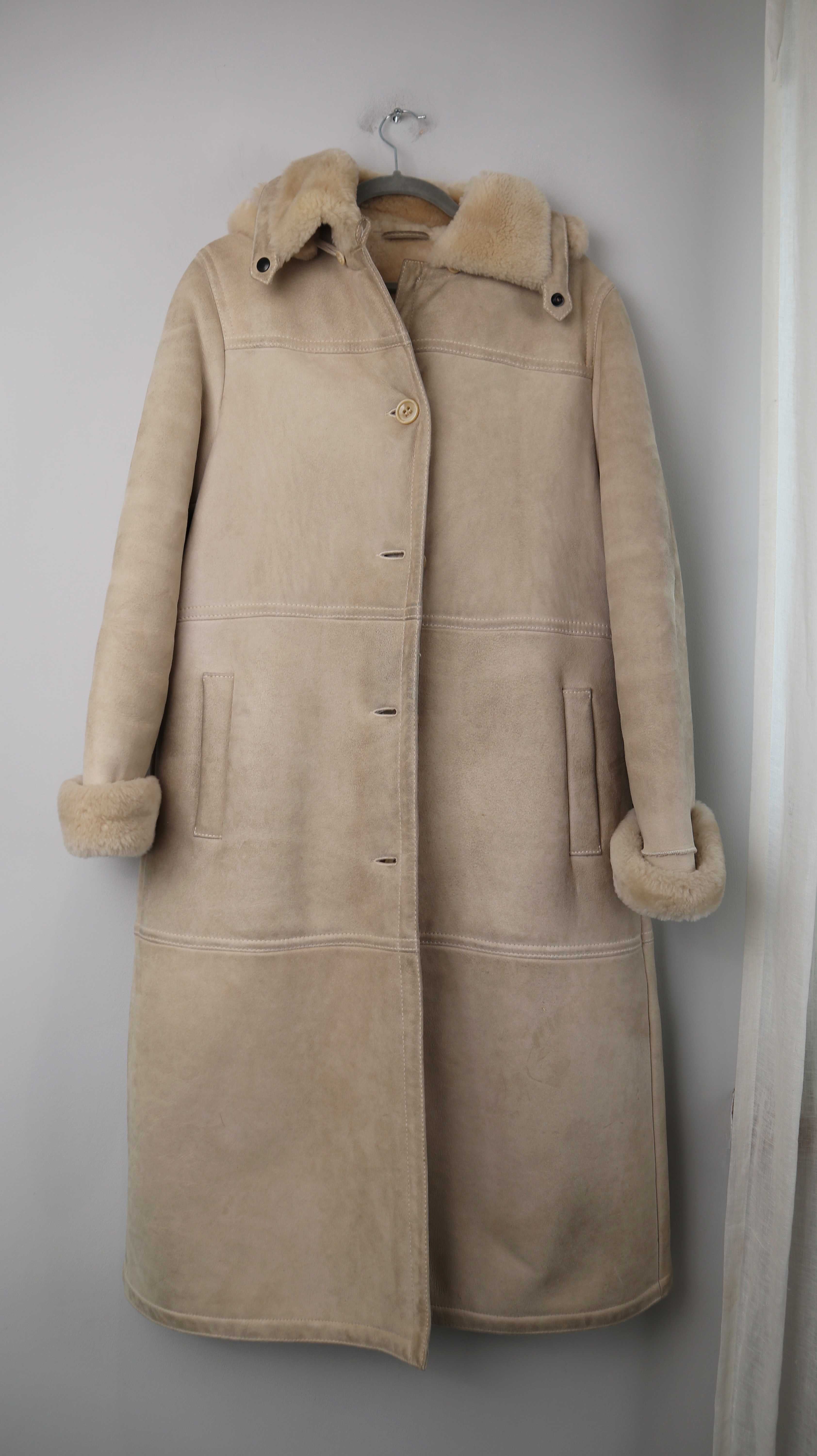 True Vintage Lammfellmantel Creme Beige Lammfell Wintermantel 38 M 40 L