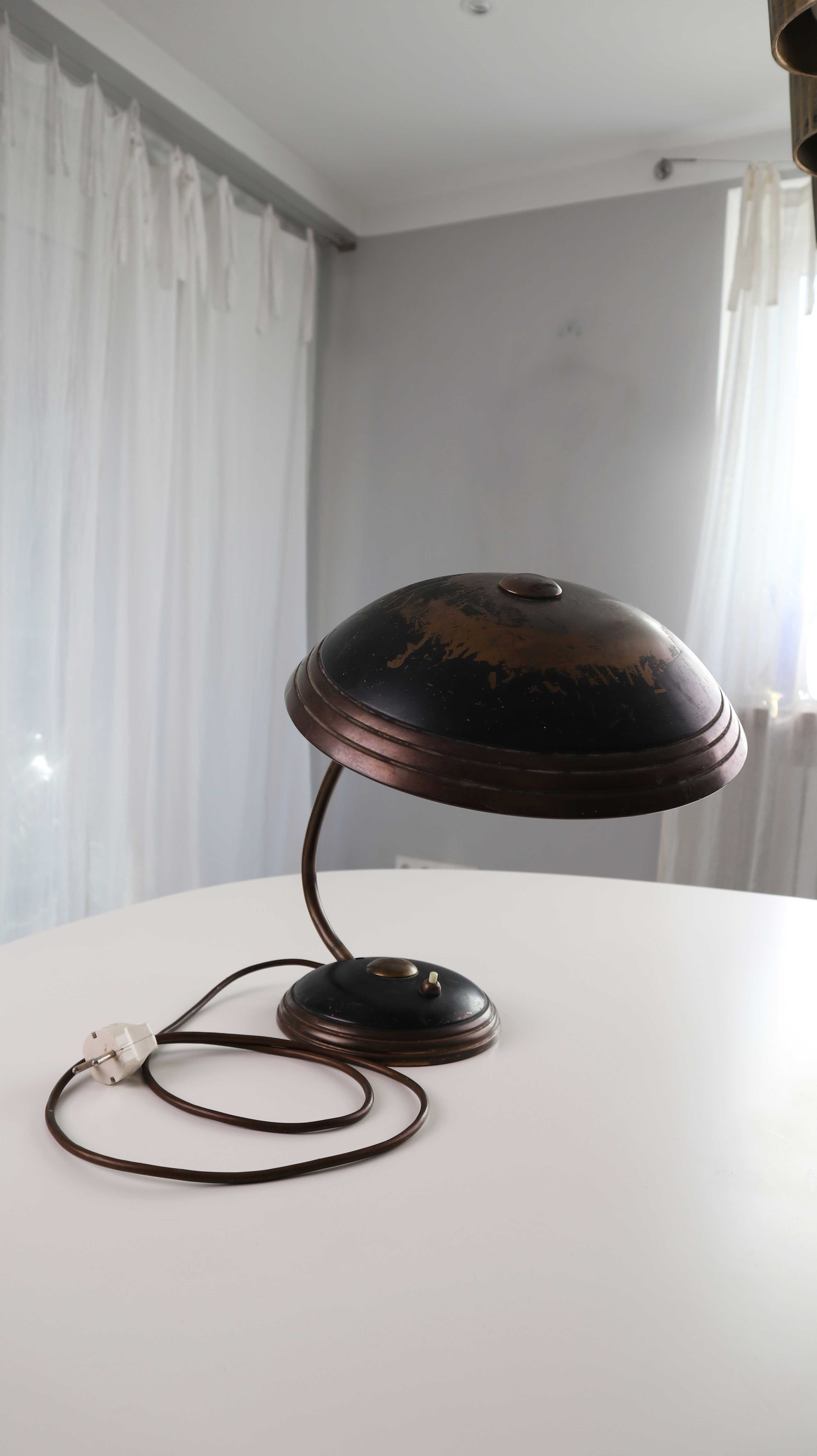 Helo Leuchten Kaiser Schreibtischlampe Schwarz Gold Tischlampe 1950er