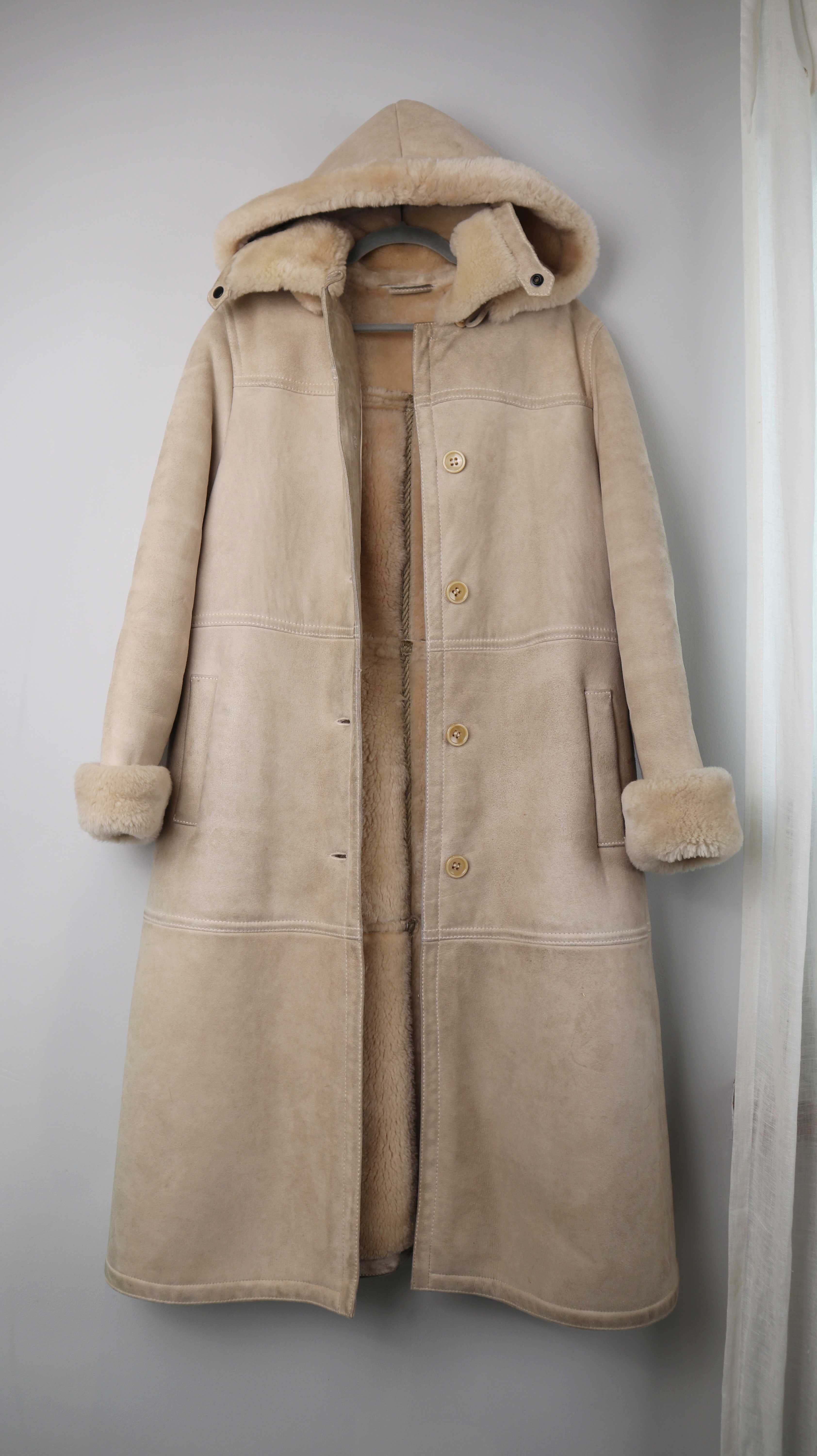 True Vintage Lammfellmantel Creme Beige Lammfell Wintermantel 38 M 40 L