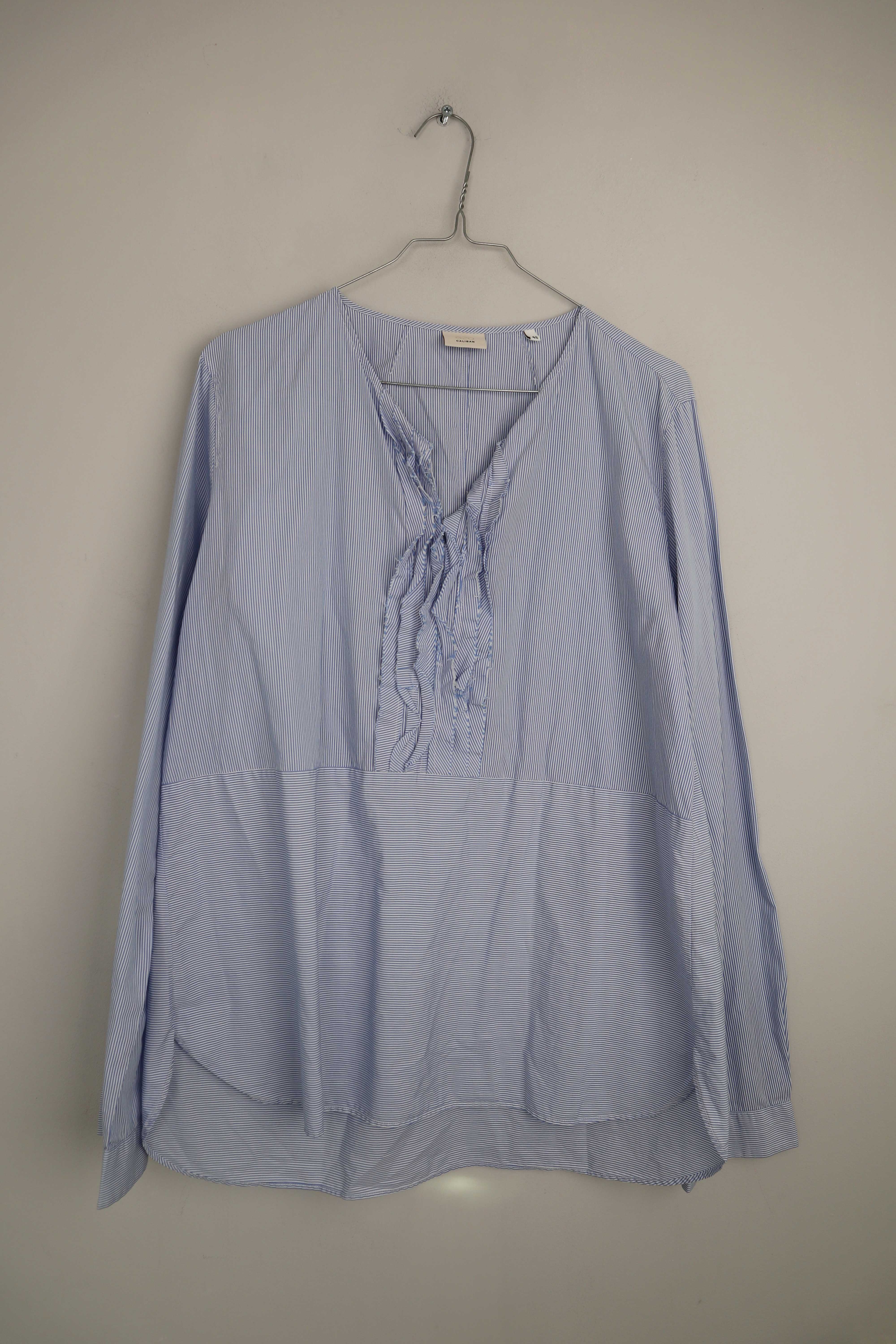 820 Caliban Bluse Hemd Shirt 48 gestreift blau weiß Streifenbluse