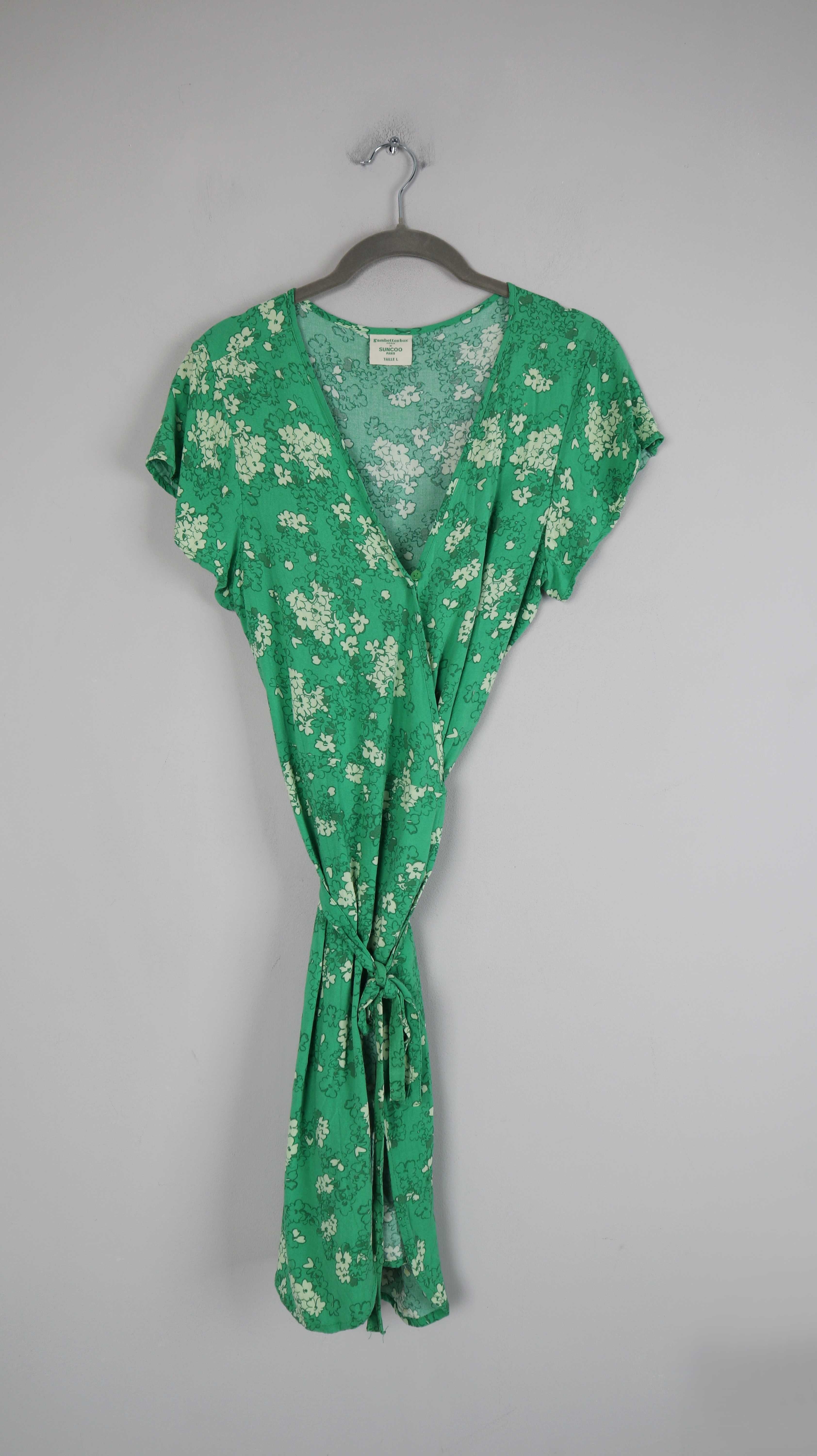 gambetts box Paris Kleid Wickelkleid grün Sommerkleid 40 L