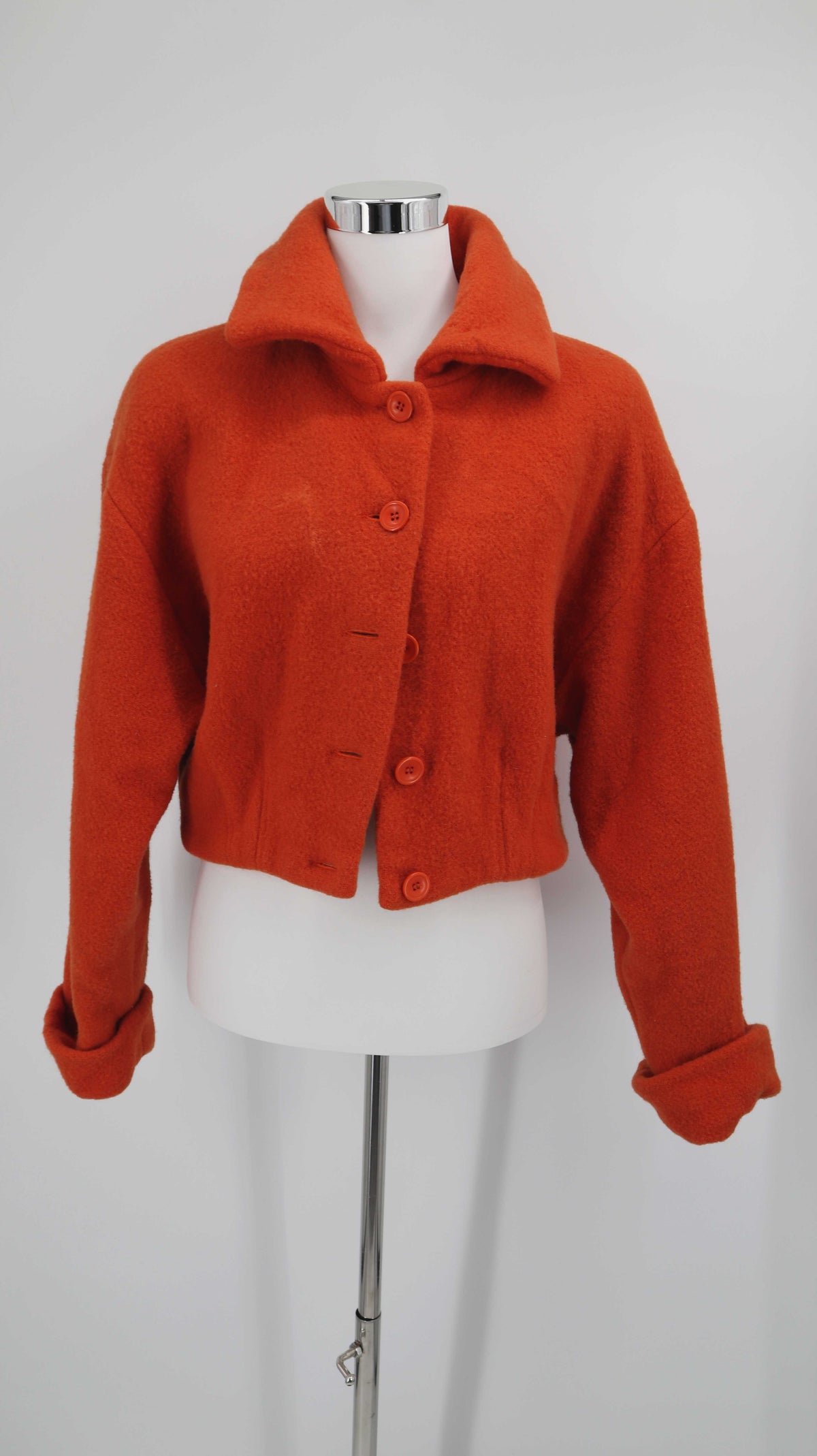Options made in italy Jacke Orange Wolljacke Herbstjacke Wolle 38 M