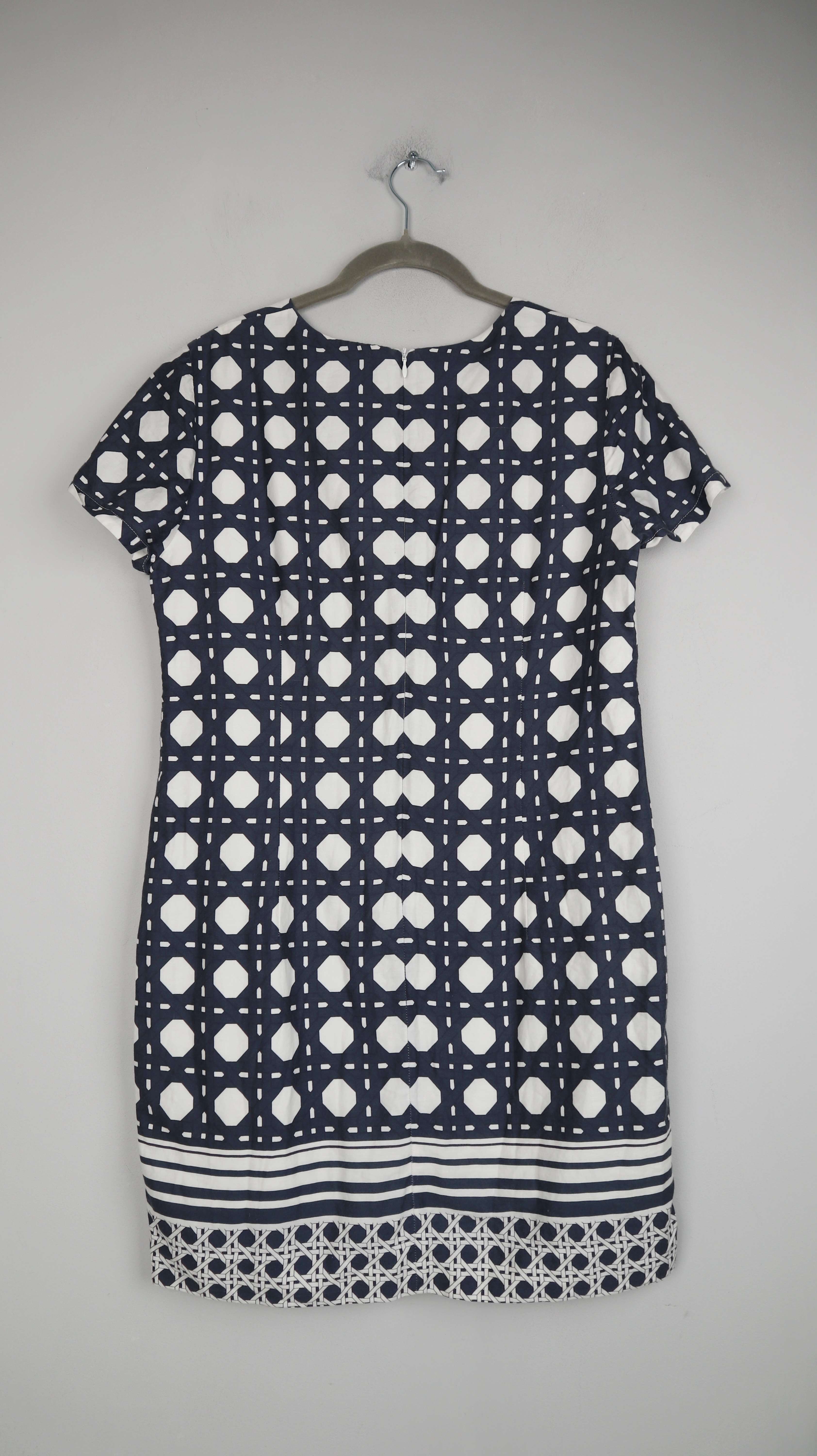 Vilagallo Kleid Midi Sommerkleid 36 S Blau Weiß Etuikleid