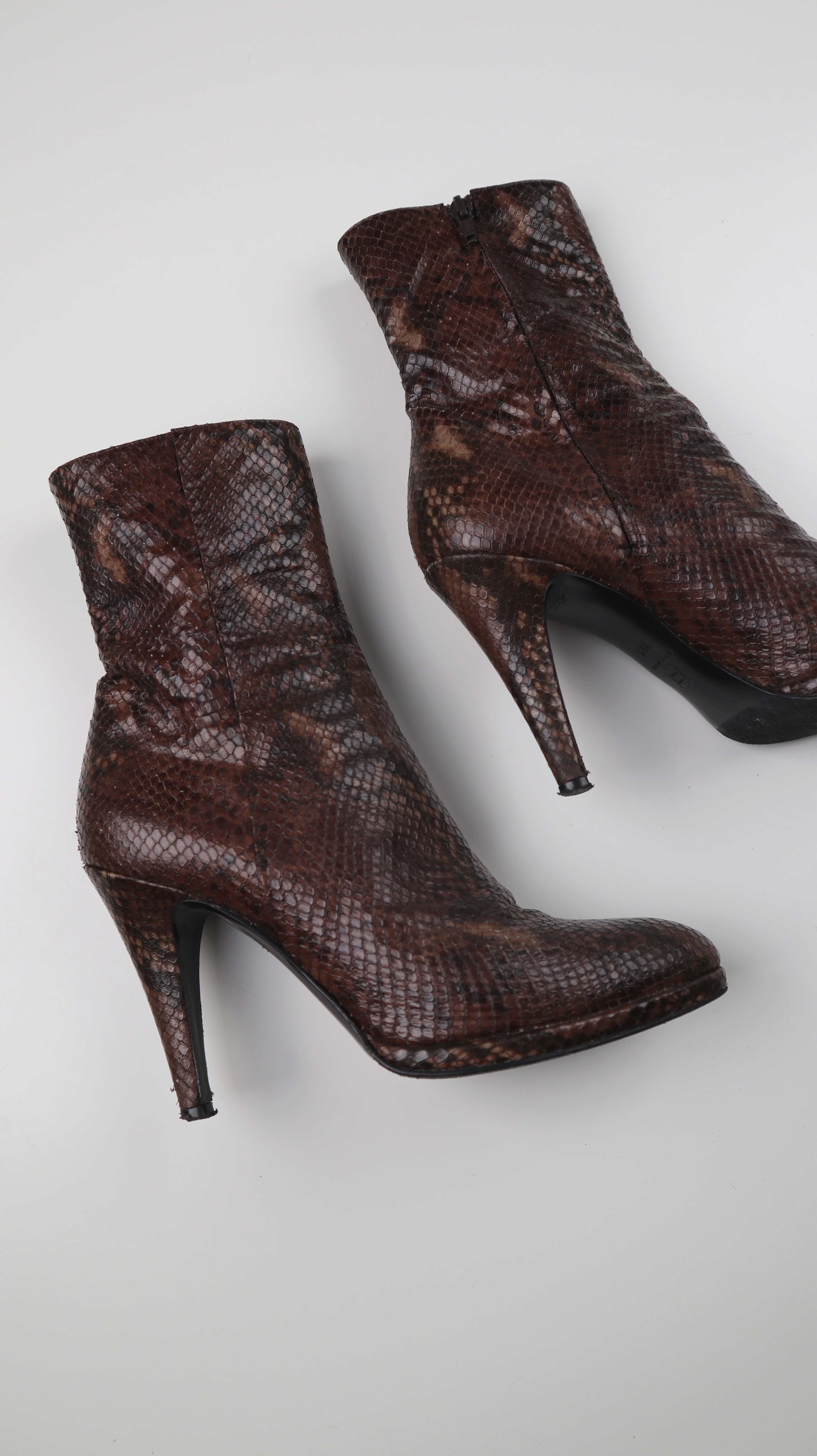 Stiefeletten braun Lederstiefel 39,5 Absatzschuhe Pumps