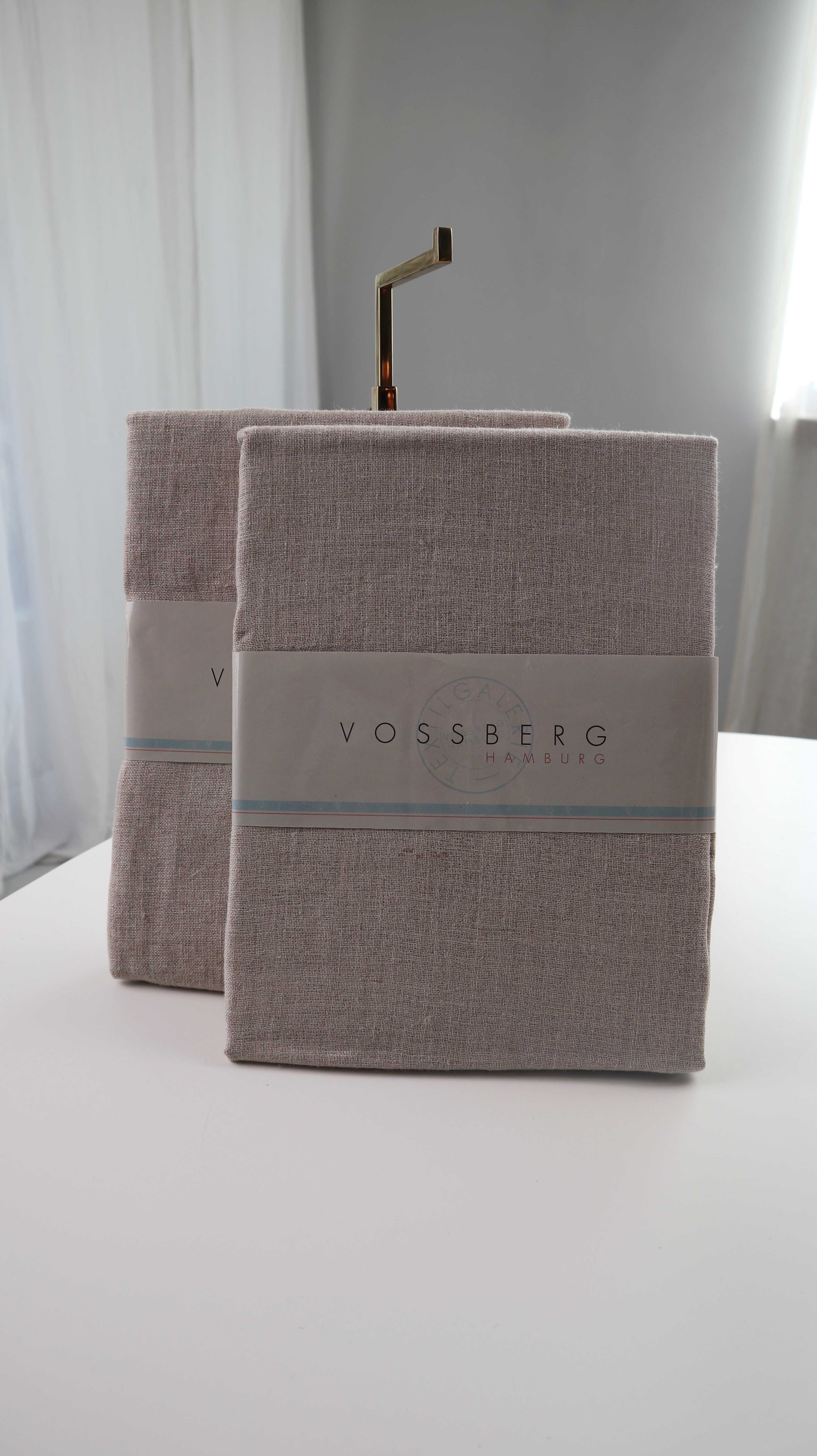 Vossberg Leinenvorhänge neu braun Beige grau Vorhang 135 x 240