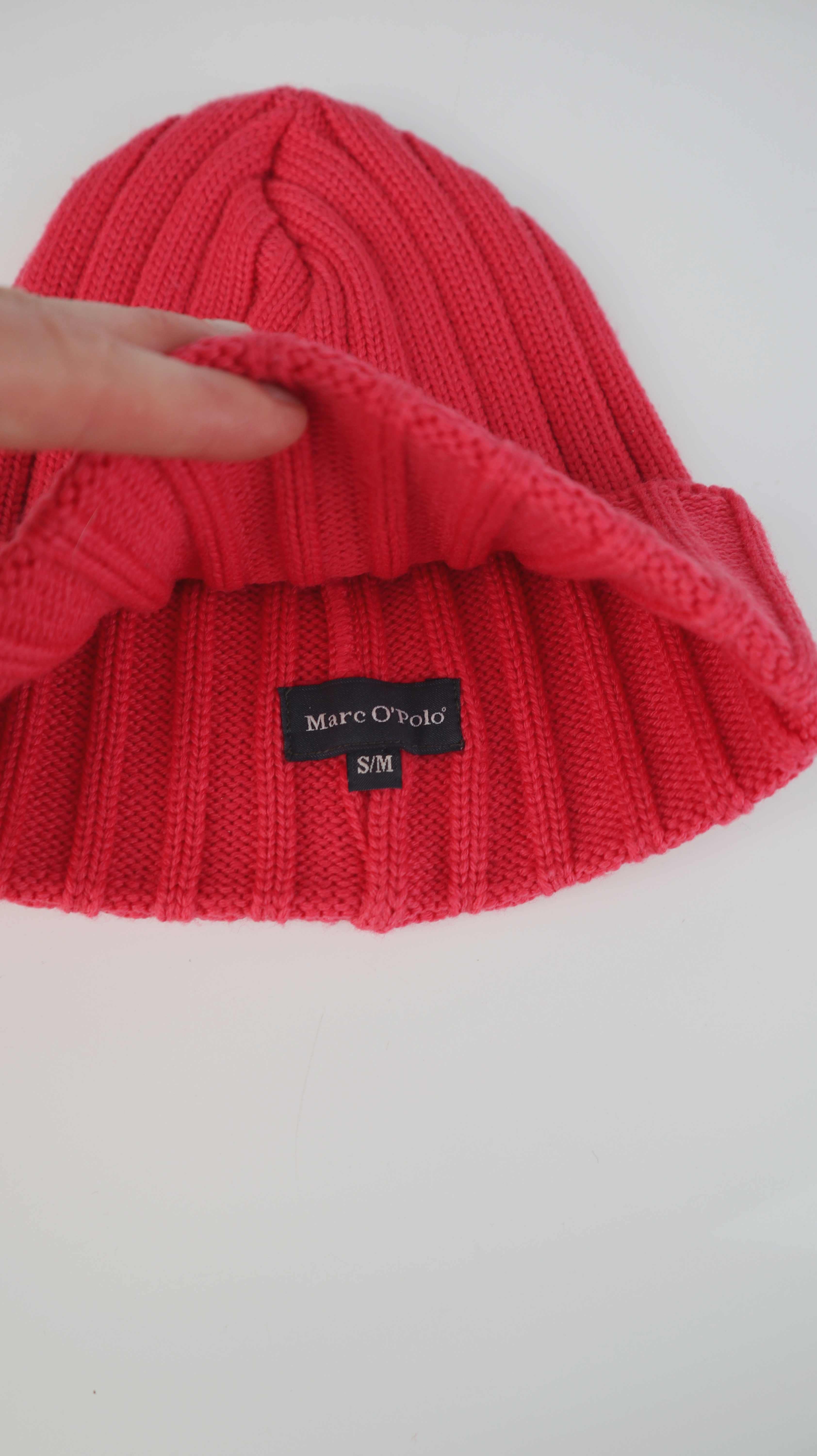 Marc O'Polo Beanie Mütze rot neu Wolle Wollmütze Strickmütze ripped