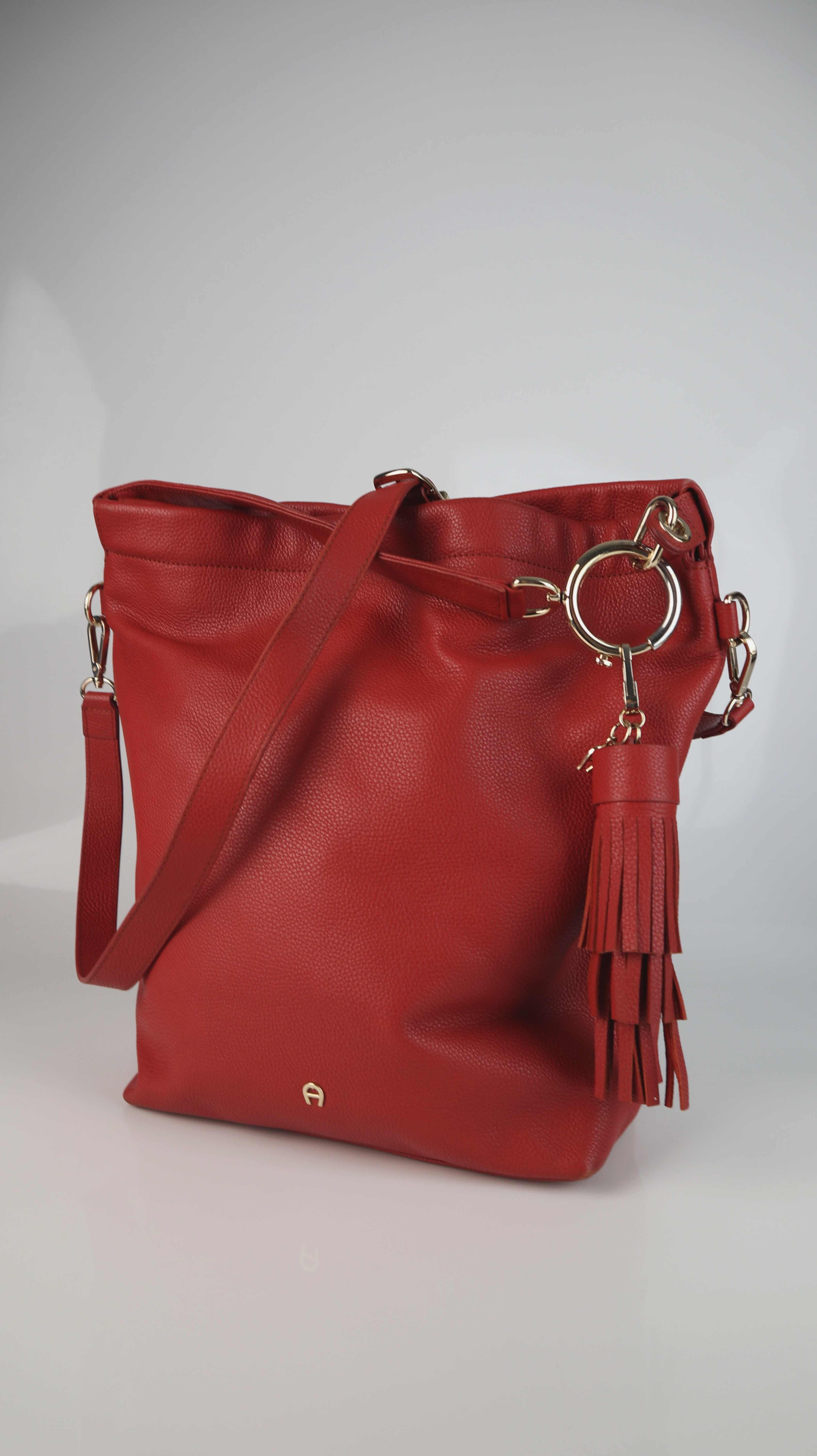 Etienne Aigner Tasche Ledertasche Umhängetasche Schultertasche Koralle Rot