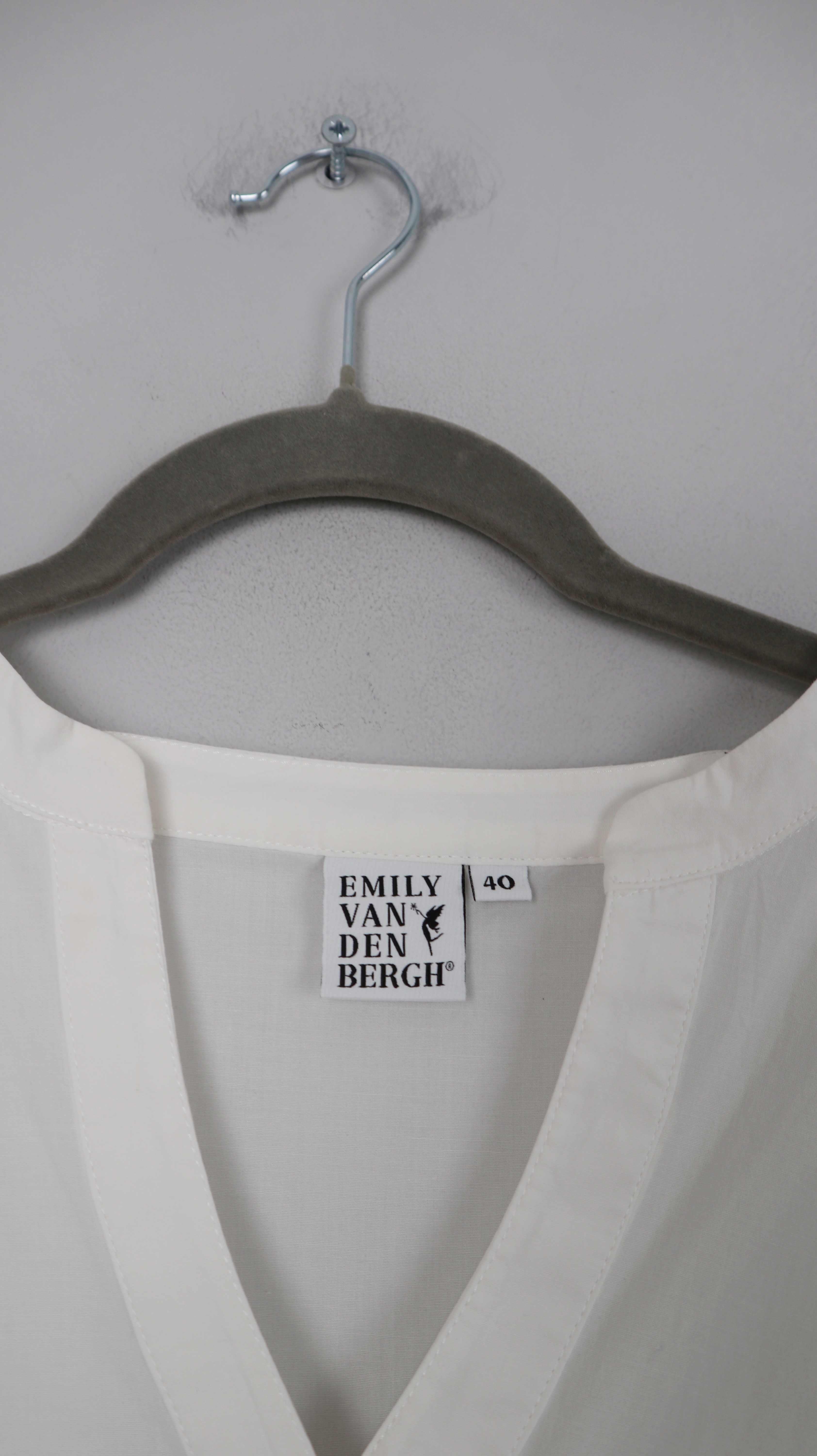 Emily van den Bergh Bluse 40 L weiß Hemd einfarbig basic
