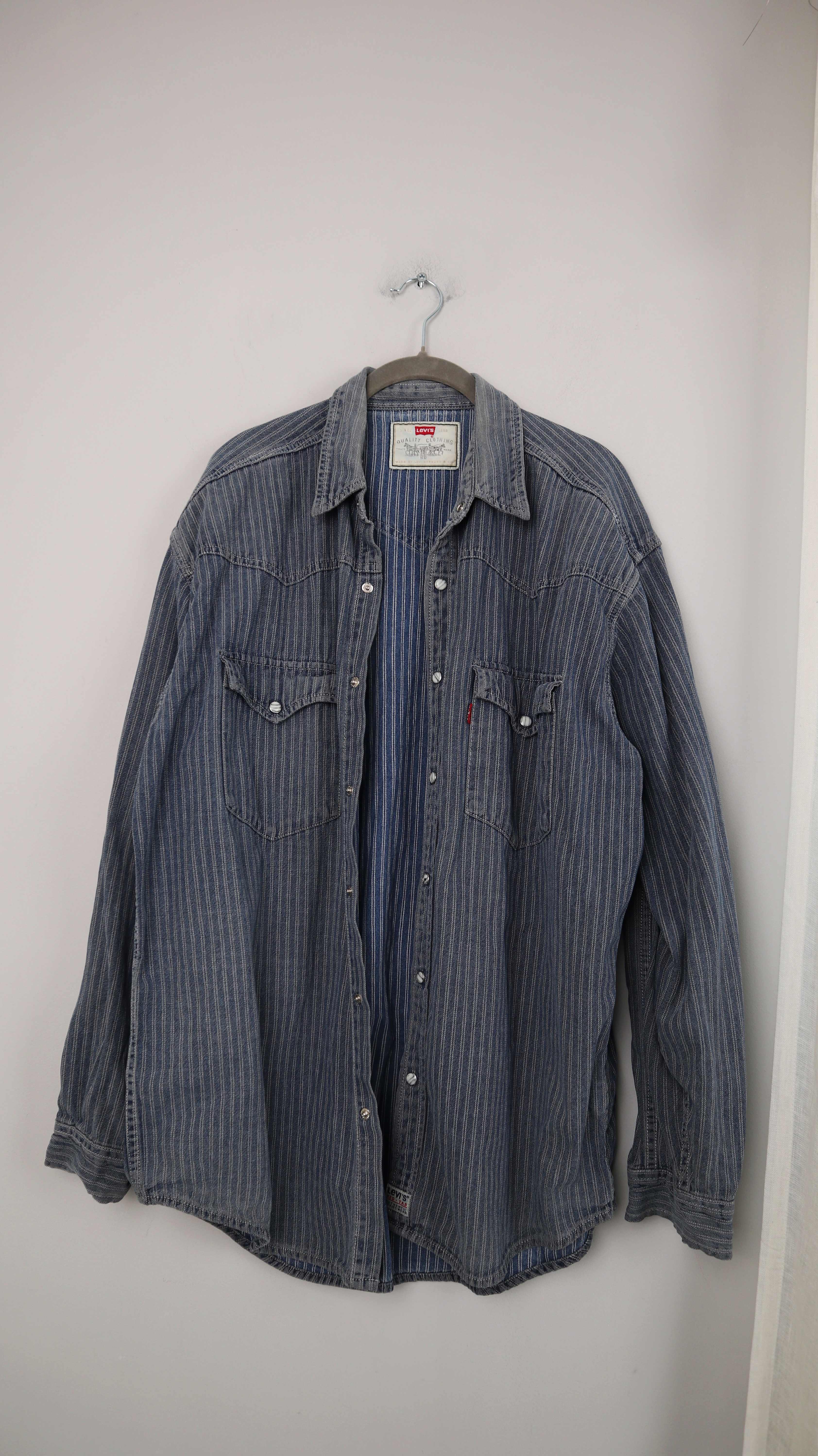 Levis true Vintage Jeanshemd Hemd Jeans Denim L XL gestreift