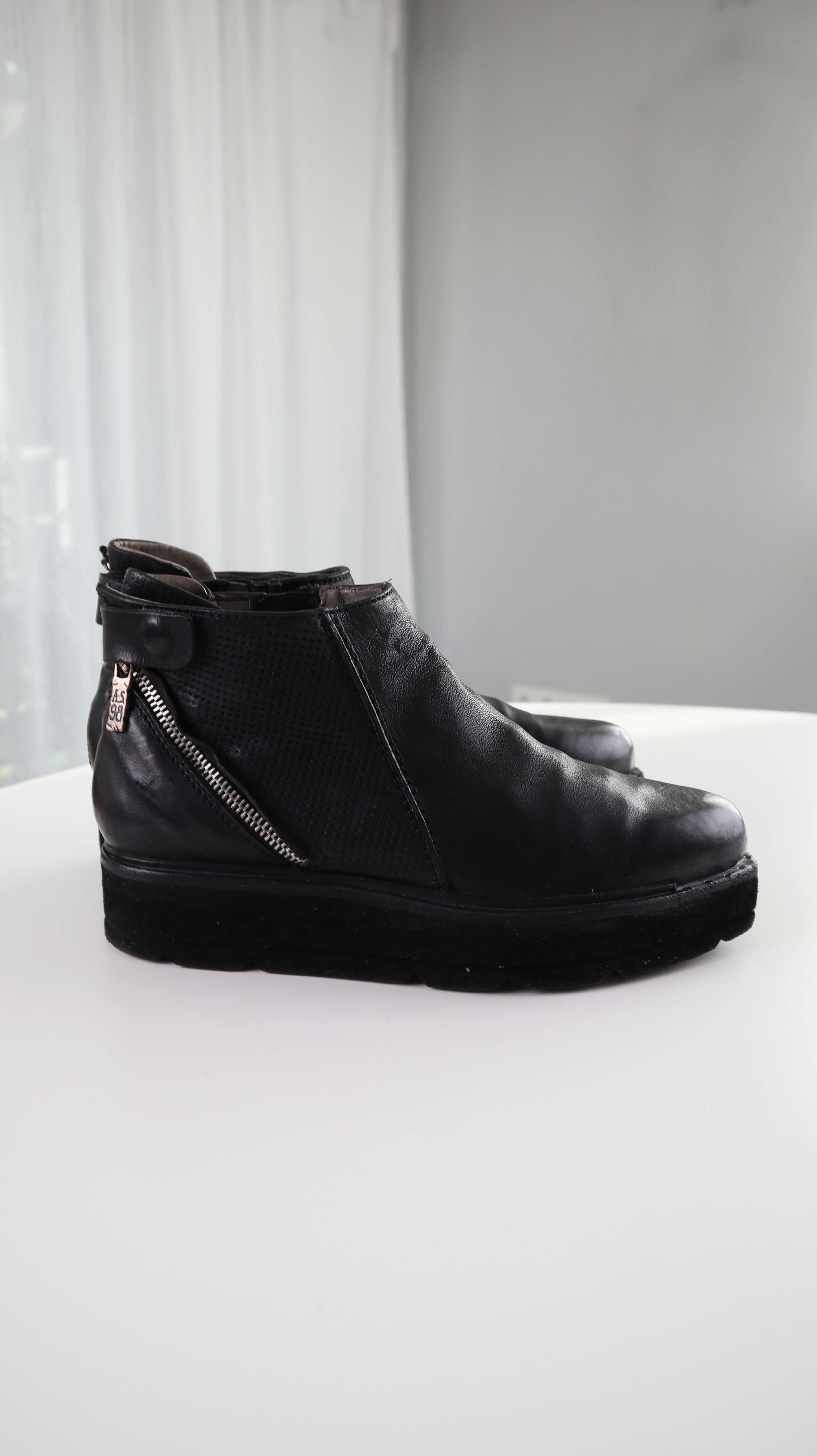 Ash Stiefeletten schwarz 40 Leder Lederstiefeletten spitz Plateau