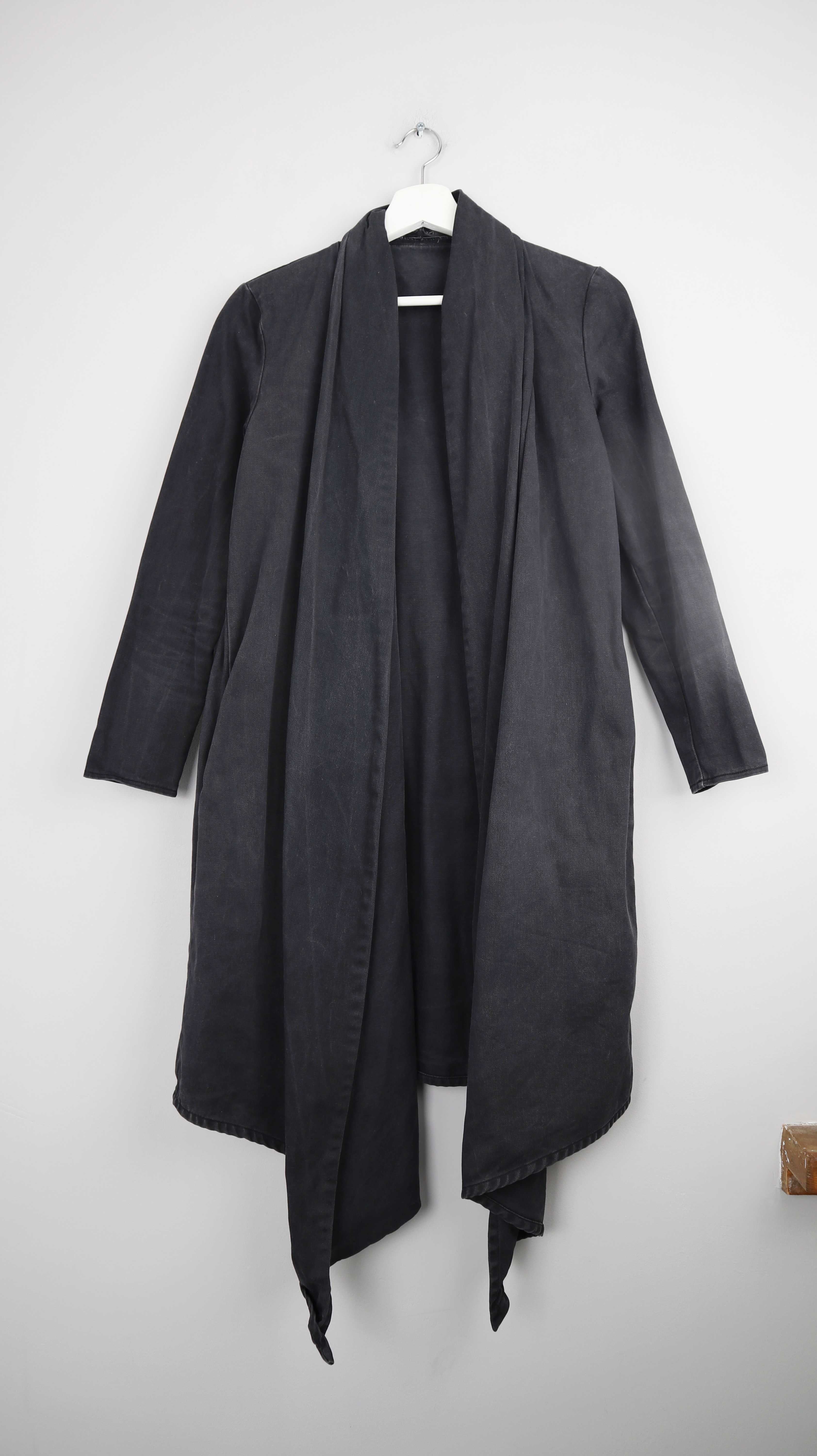 Mantel Jacke Cardigan Baumwolle schwarz grau 38 M basic