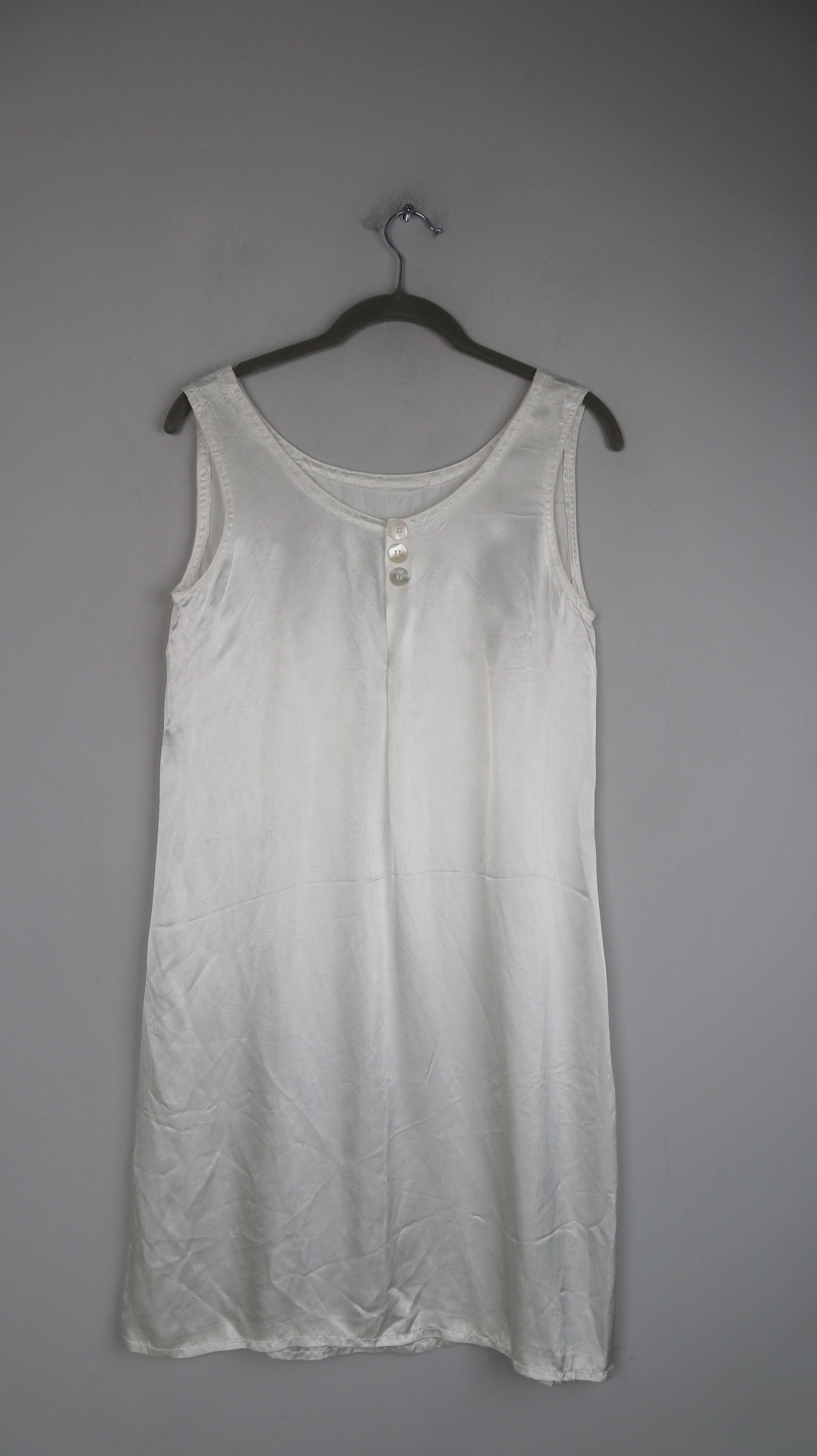 True Vintage Unterkleid weiß 38 M Midi Midikleid