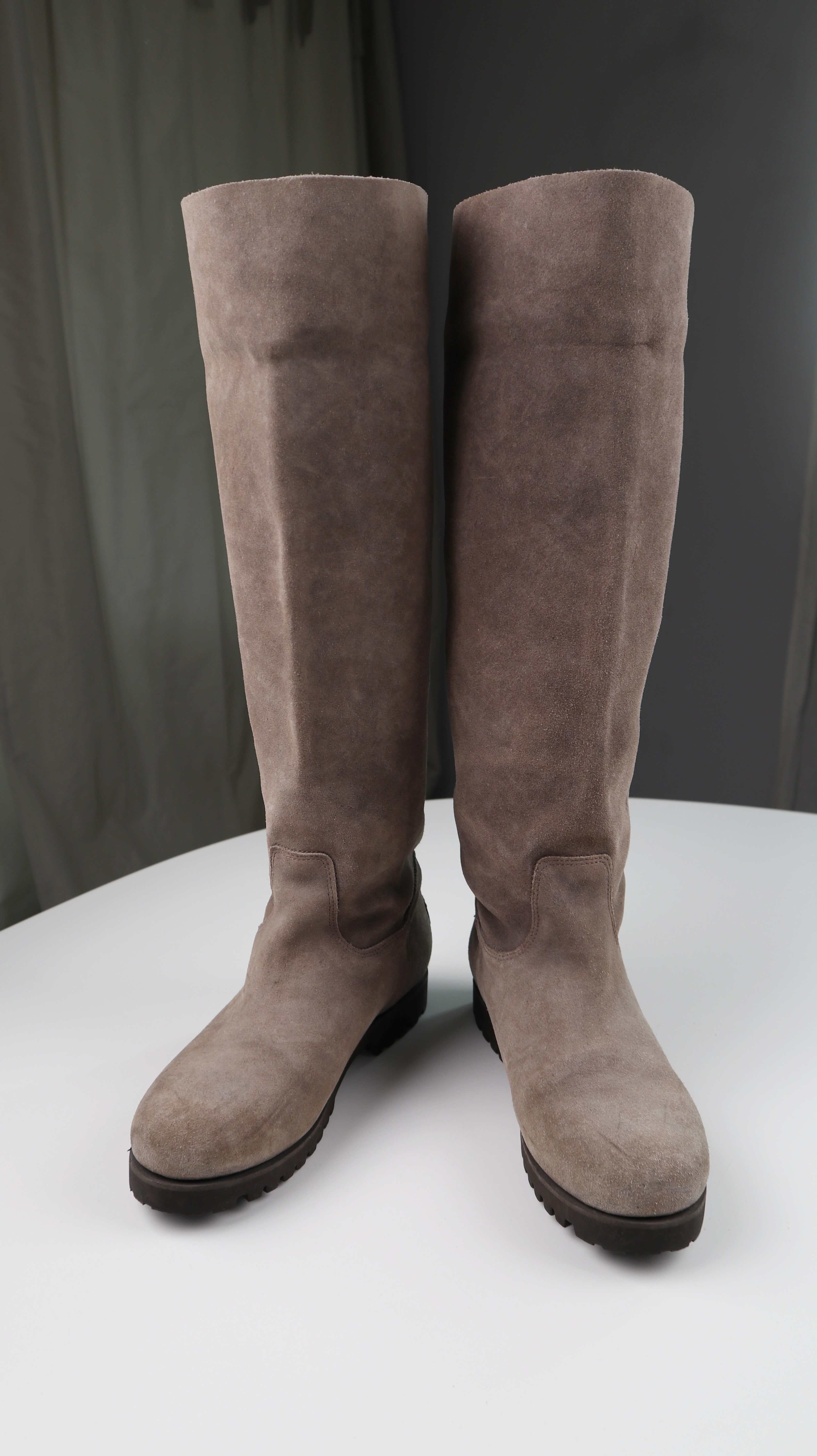 Shabbies Amsterdam Stiefel Braun Wildleder 40 Lang Lederstiefel